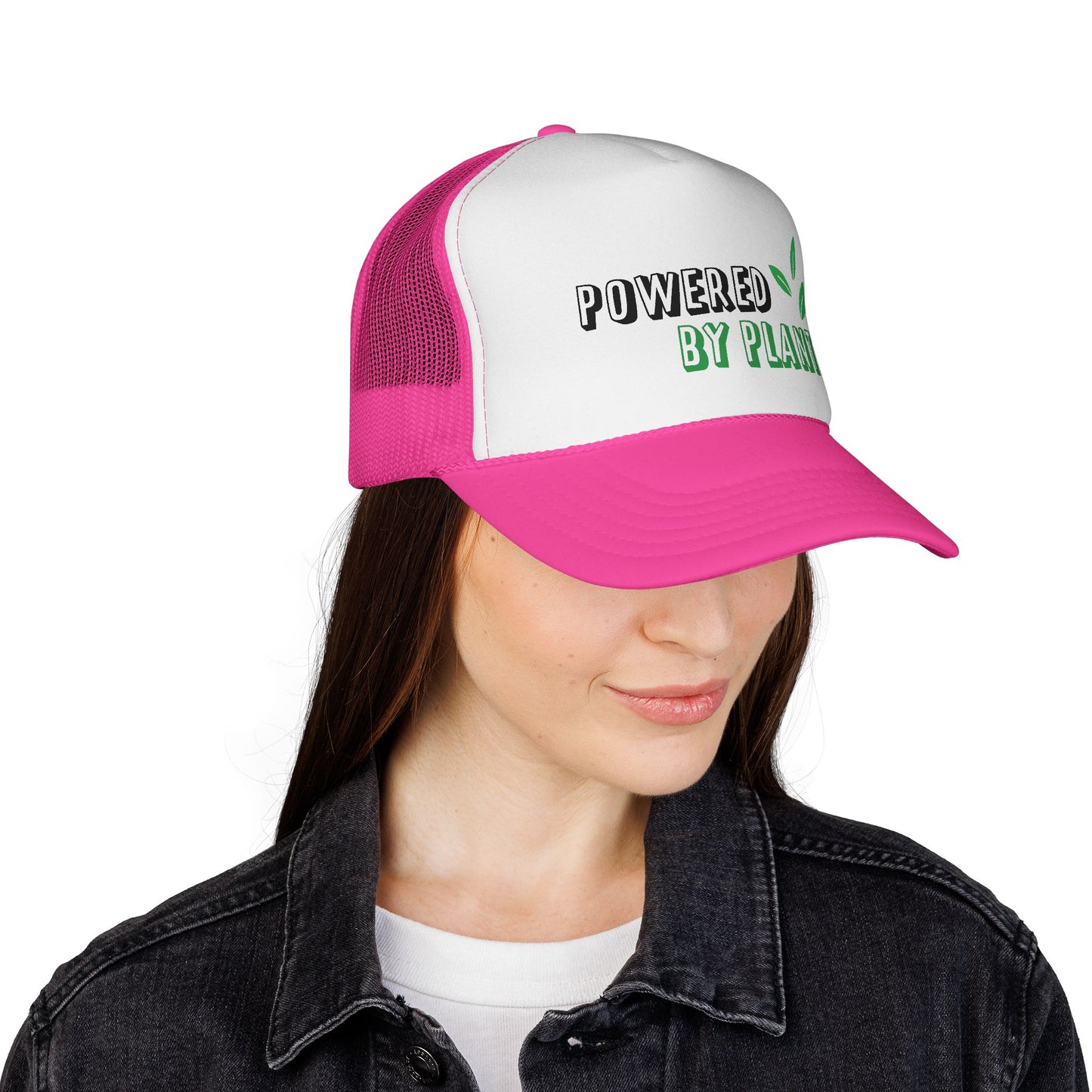 Eco-Friendly Trucker Cap - Powered by Plants, Sustainable Gift, Casual Hat for Plant Lovers, Gardening Accessory, Everyday Wear, Earth Day