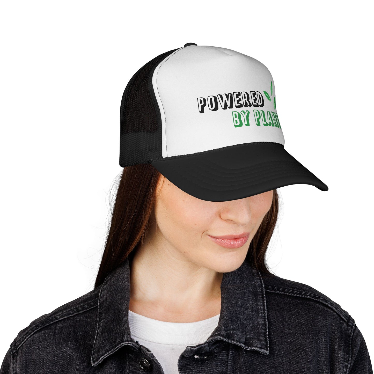 Eco-Friendly Trucker Cap - Powered by Plants, Sustainable Gift, Casual Hat for Plant Lovers, Gardening Accessory, Everyday Wear, Earth Day