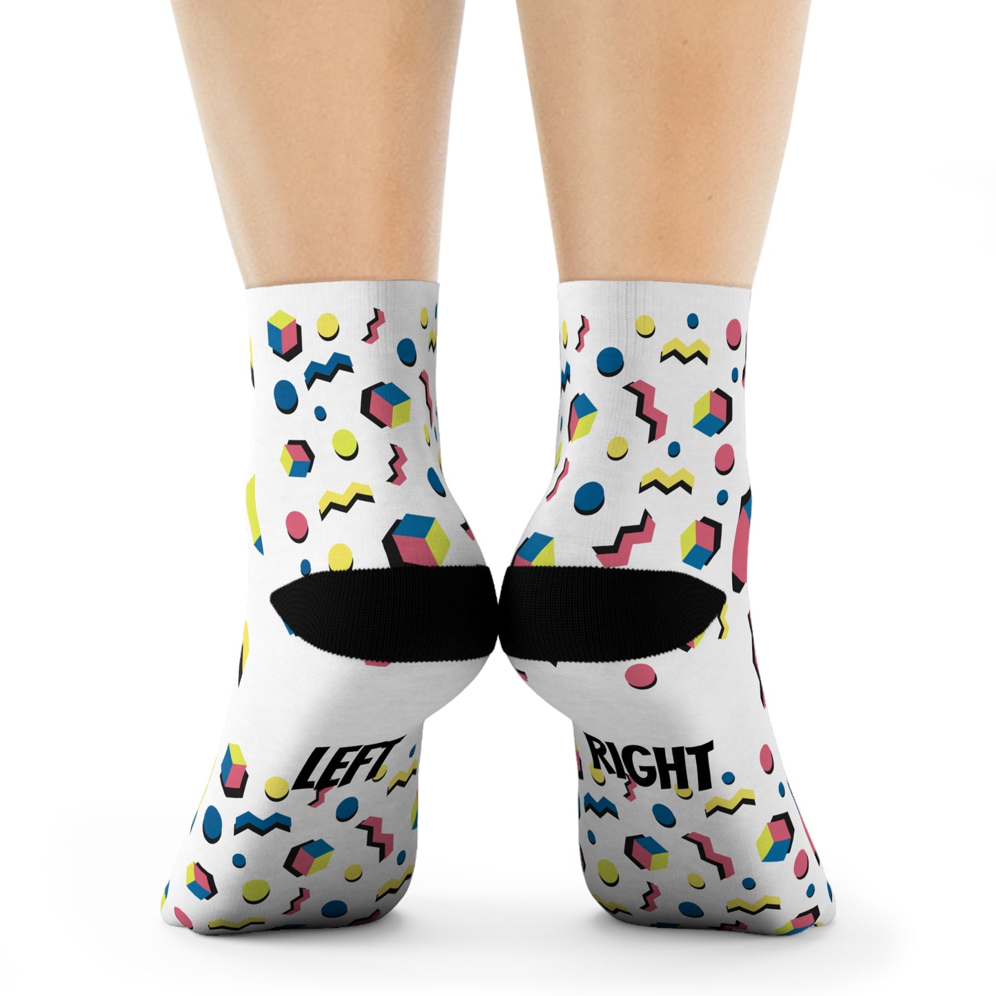 Colorful Geometric Crew Socks, Funky Socks for Casual Wear, Gifts for Her, Trendy Stocking Stuffers, Fun Fashion Accessory
