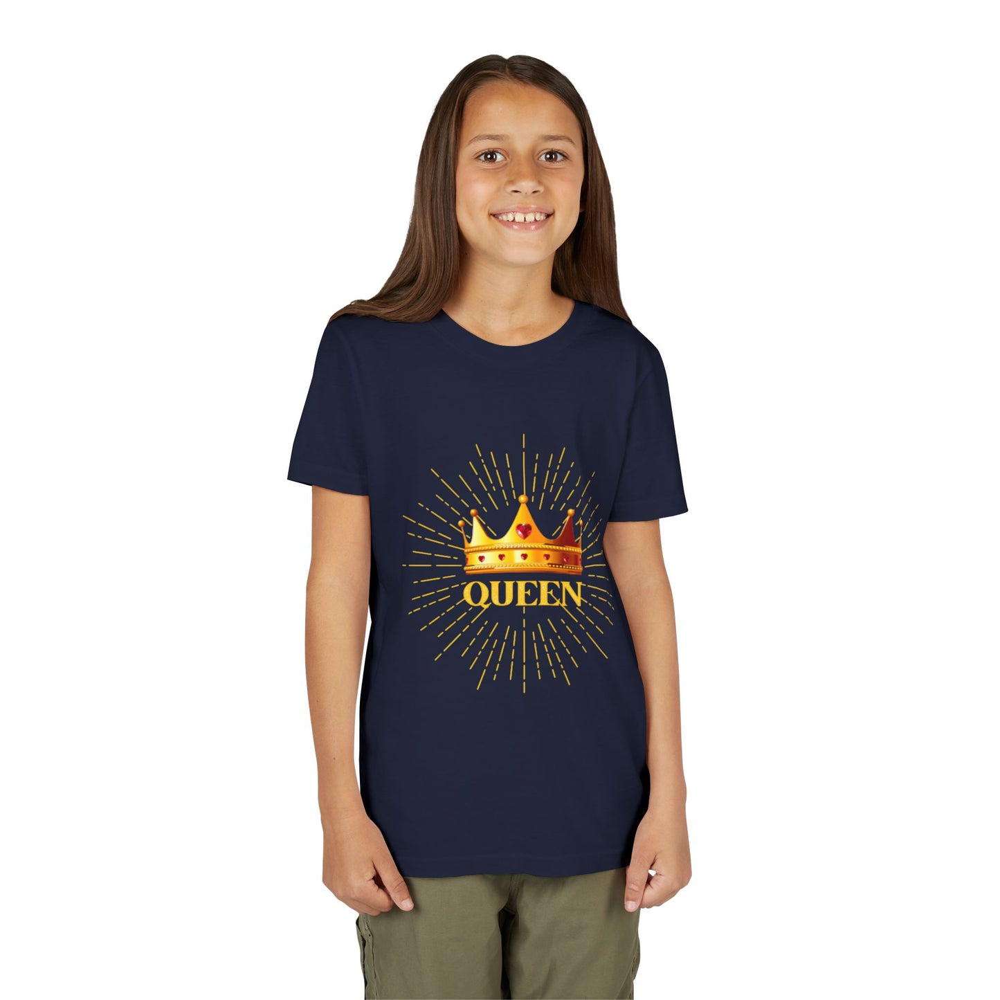 Queen Youth Short Sleeve Tee, Kids Crown Shirt, Birthday Gift for Girls, Cute Casual Wear, Royalty Themed Tee, Celebratory Apparel