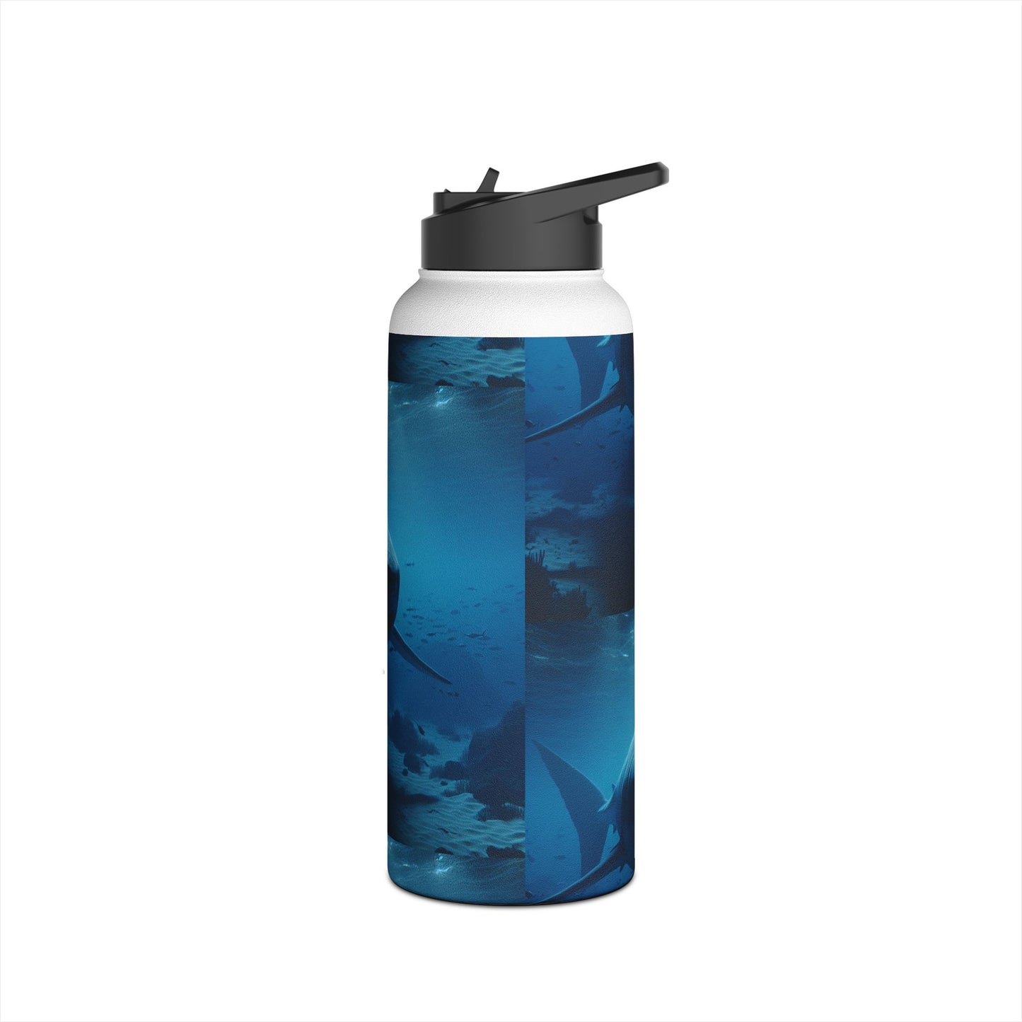 Ocean Adventure Water Bottle, Shark Design, Travel Mug, Eco-Friendly Drinkware, Beach Gift, Wildlife Lover's Bottle