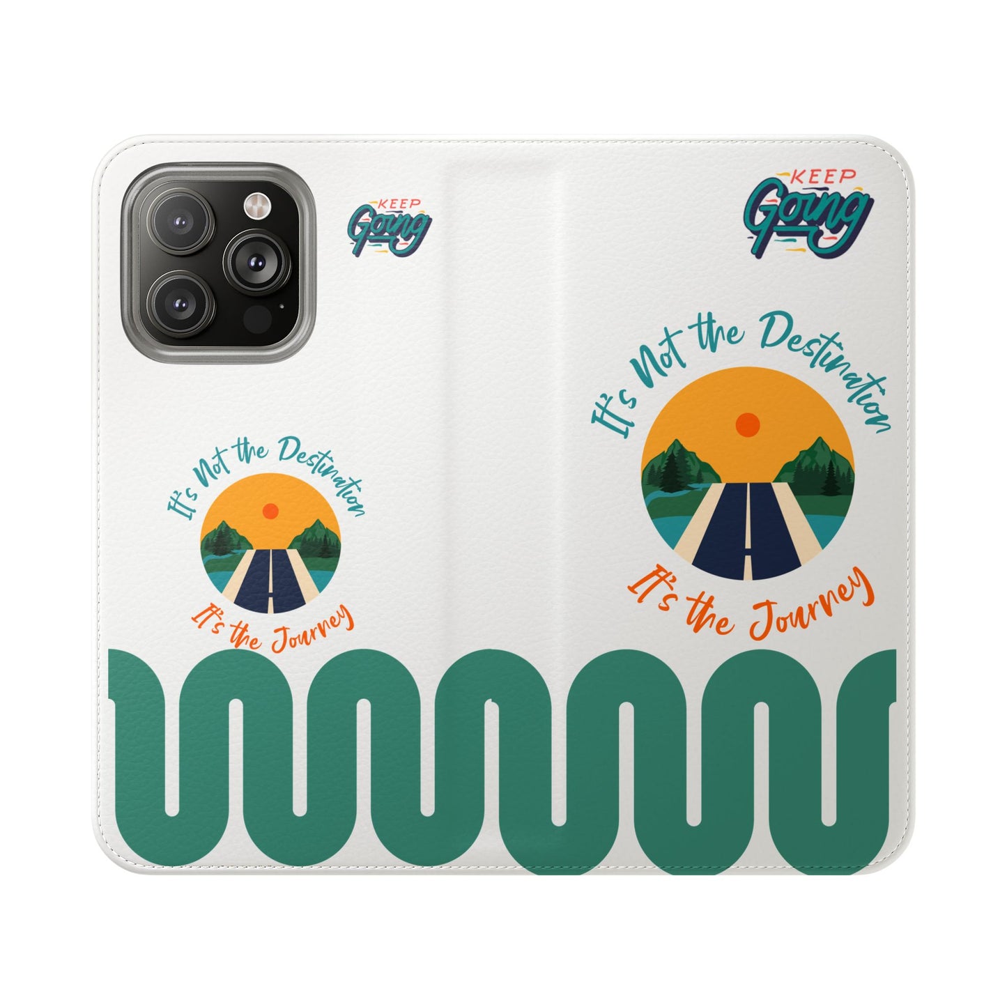 Inspirational Phone Flip Cases - Keep Going: Travel Lovers, Motivational Gifts, Phone Accessories, Road Trip Essentials, Adventure Gear