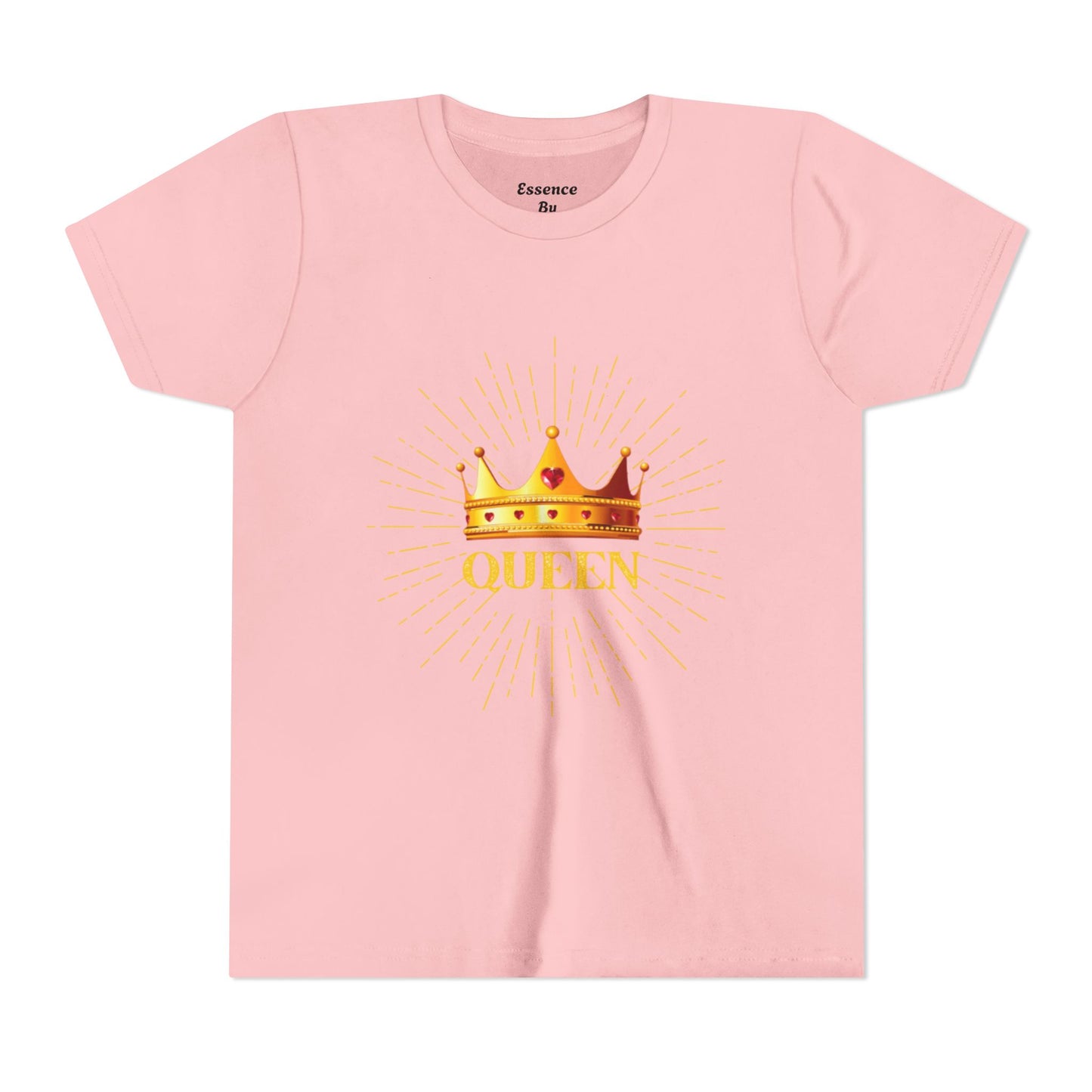 Queen Youth Short Sleeve Tee, Kids Crown Shirt, Birthday Gift for Girls, Cute Casual Wear, Royalty Themed Tee, Celebratory Apparel