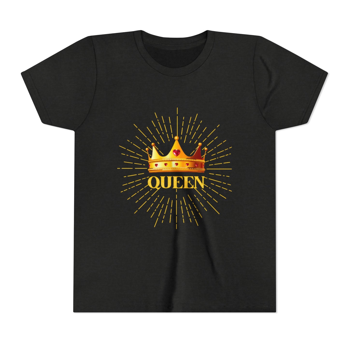Queen Youth Short Sleeve Tee, Kids Crown Shirt, Birthday Gift for Girls, Cute Casual Wear, Royalty Themed Tee, Celebratory Apparel