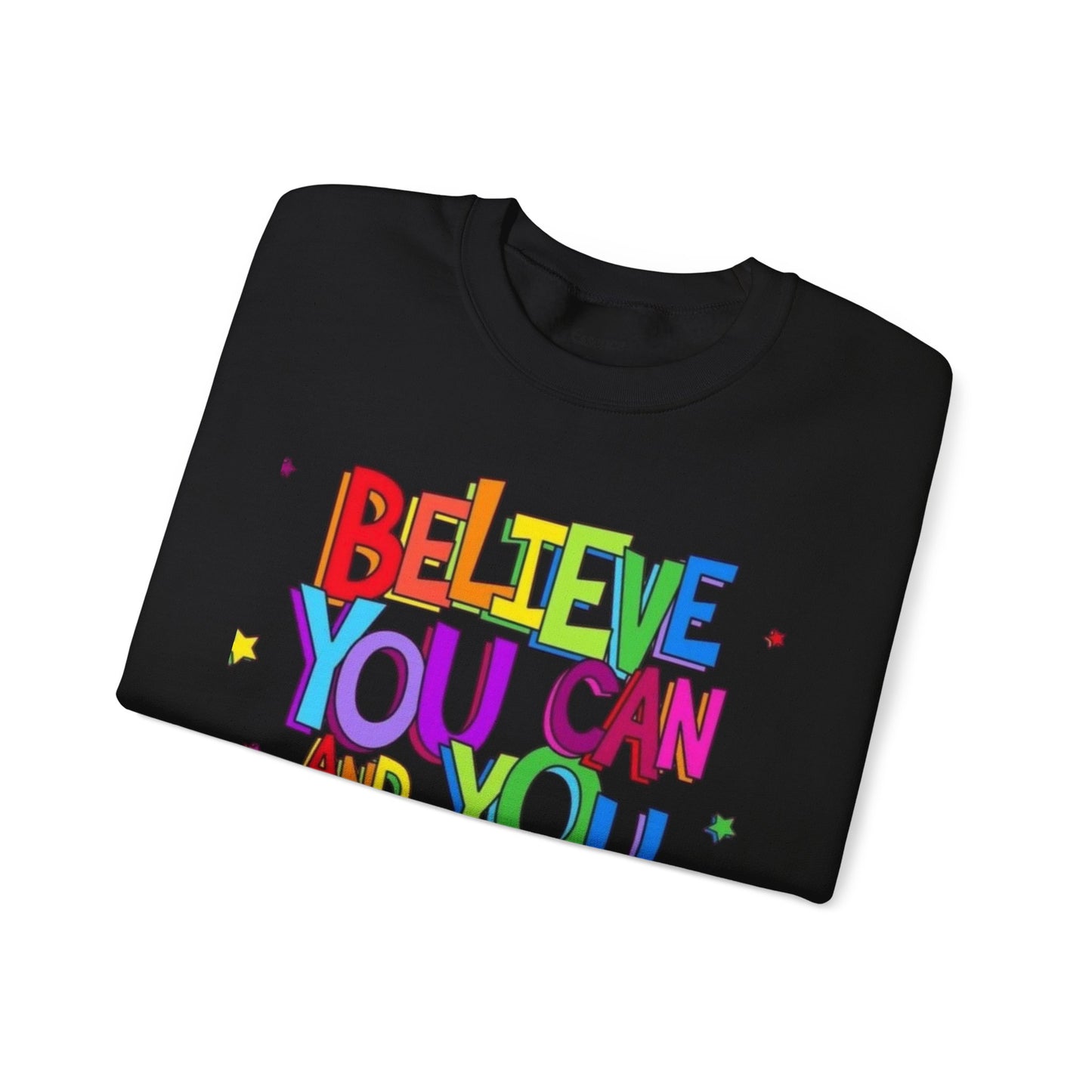 Colorful Motivational Crewneck Sweatshirt, Cozy Unisex Sweater, Inspiration Gift, Uplifting Apparel, Everyday Wear, Positive Vibes