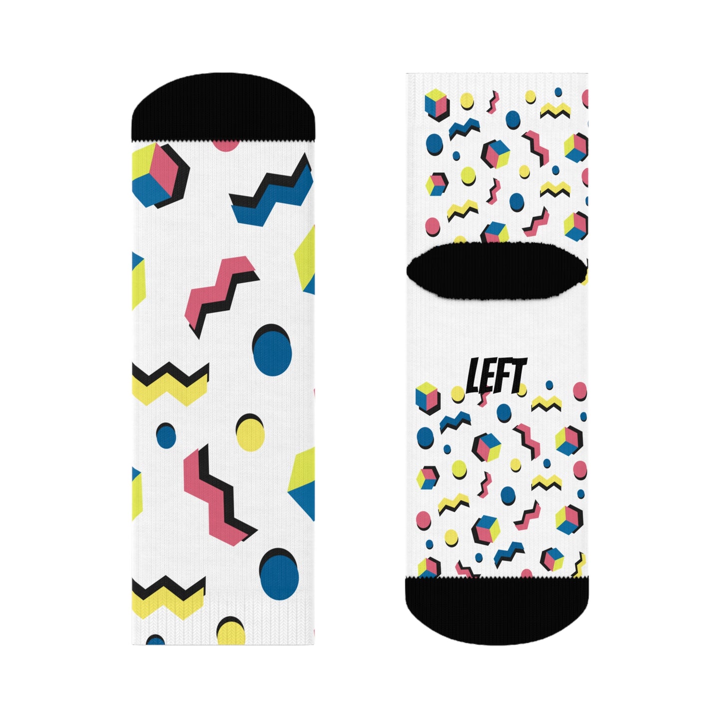 Colorful Geometric Crew Socks, Funky Socks for Casual Wear, Gifts for Her, Trendy Stocking Stuffers, Fun Fashion Accessory
