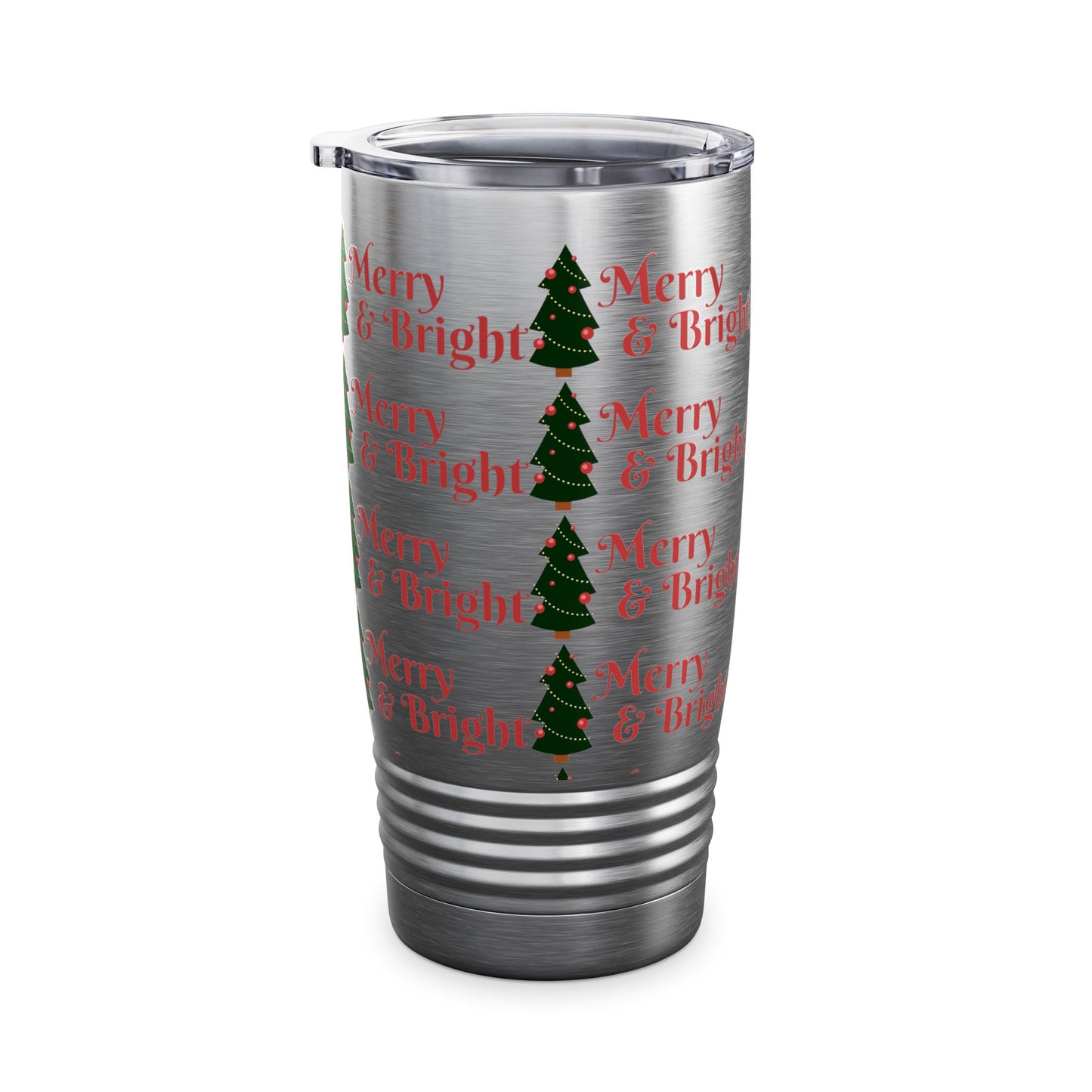 Merry & Bright Holiday Tumbler | 20oz Travel Mug, Christmas Gift, Seasonal Drinkware, Reusable Cup, Festive Party Beverage