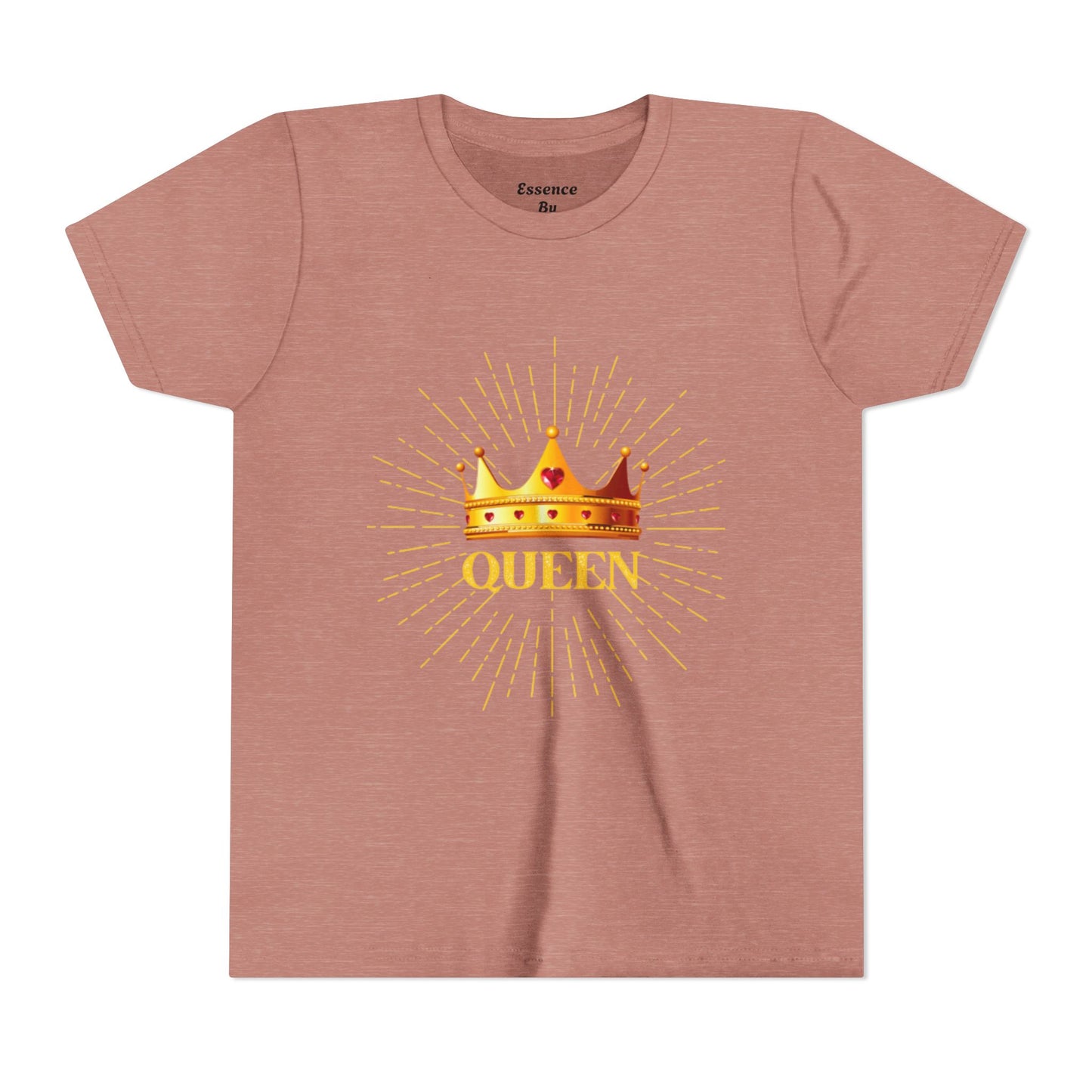 Queen Youth Short Sleeve Tee, Kids Crown Shirt, Birthday Gift for Girls, Cute Casual Wear, Royalty Themed Tee, Celebratory Apparel