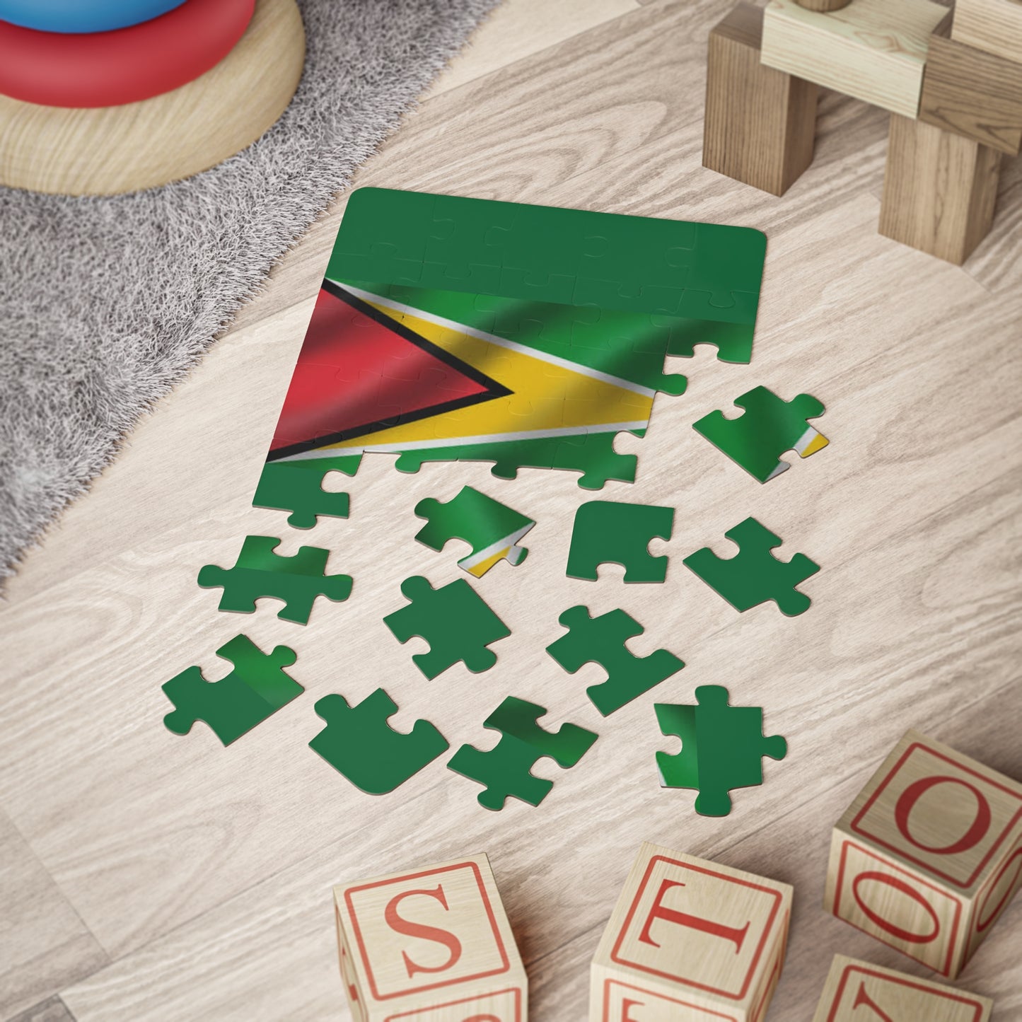 Kids' Puzzle with Guyana Flag Design – Fun Learning Activity for Children, Educational Toy, Travel Game, Birthday Gift, Family Activity