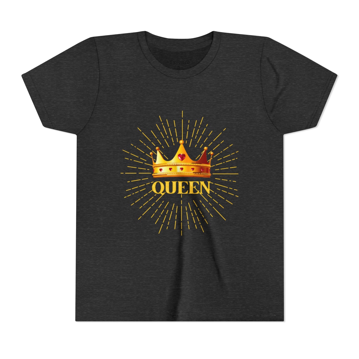 Queen Youth Short Sleeve Tee, Kids Crown Shirt, Birthday Gift for Girls, Cute Casual Wear, Royalty Themed Tee, Celebratory Apparel