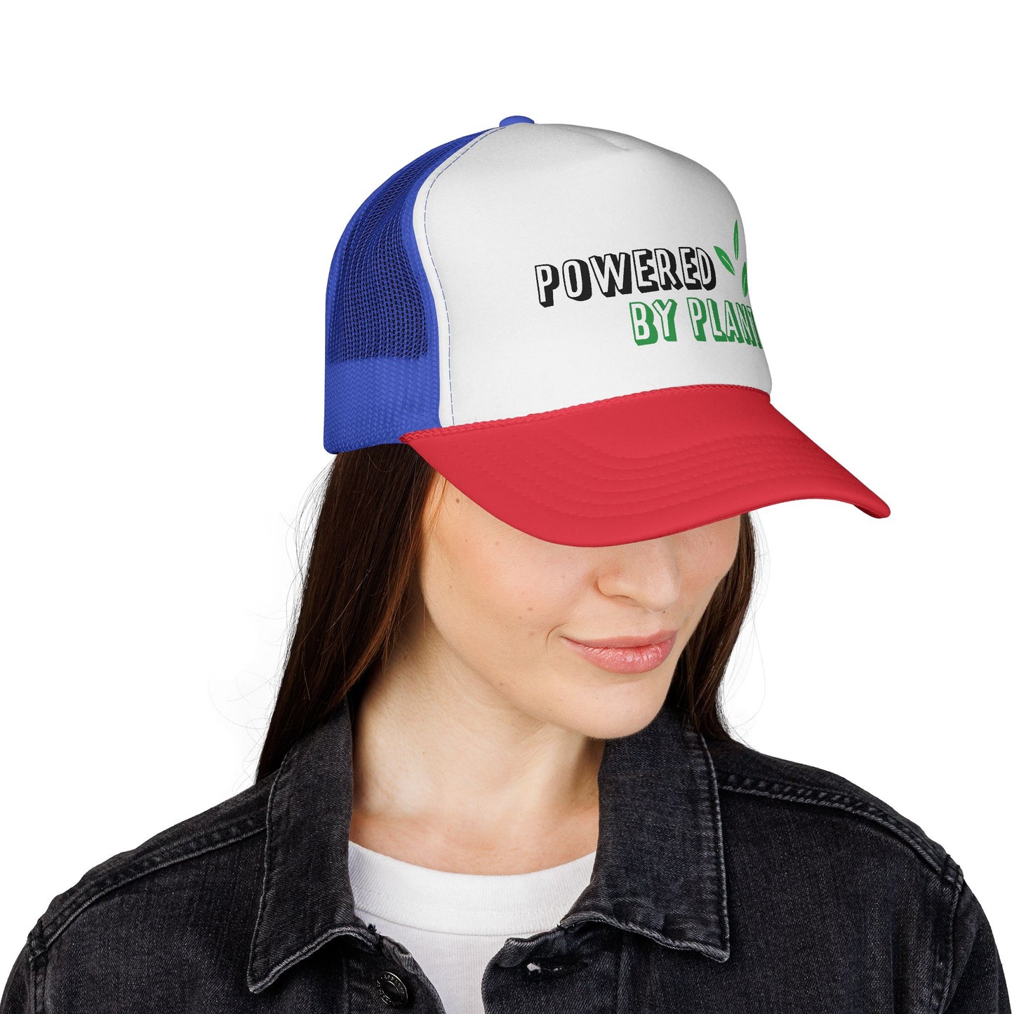 Eco-Friendly Trucker Cap - Powered by Plants, Sustainable Gift, Casual Hat for Plant Lovers, Gardening Accessory, Everyday Wear, Earth Day