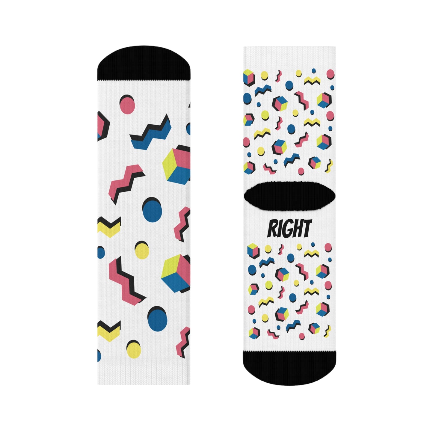 Colorful Geometric Crew Socks, Funky Socks for Casual Wear, Gifts for Her, Trendy Stocking Stuffers, Fun Fashion Accessory