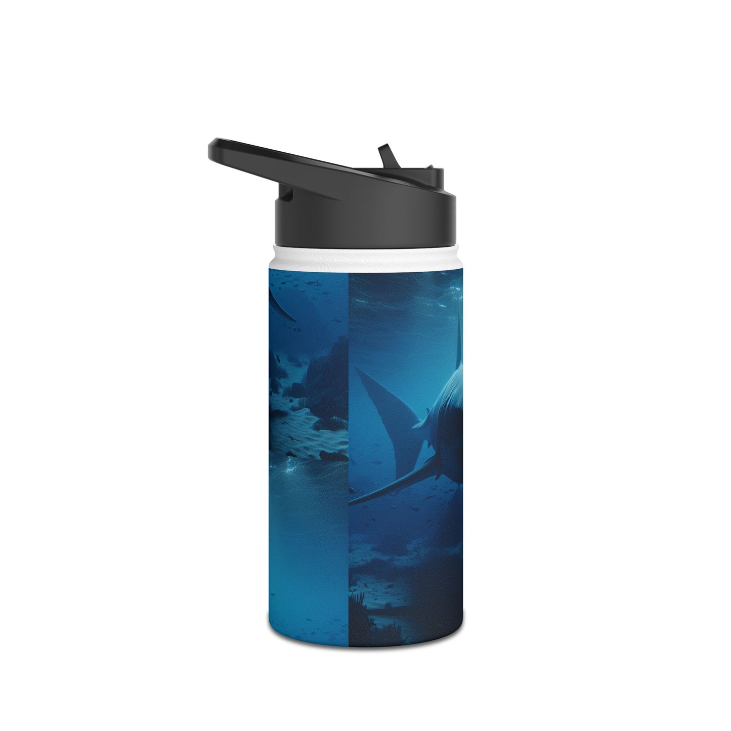 Ocean Adventure Water Bottle, Shark Design, Travel Mug, Eco-Friendly Drinkware, Beach Gift, Wildlife Lover's Bottle