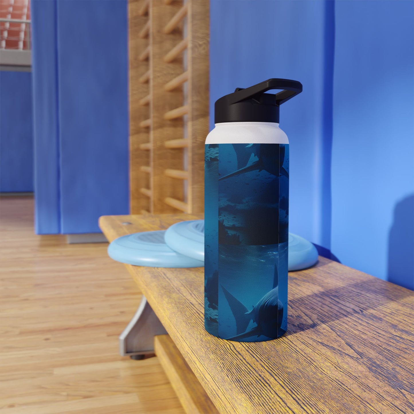 Ocean Adventure Water Bottle, Shark Design, Travel Mug, Eco-Friendly Drinkware, Beach Gift, Wildlife Lover's Bottle
