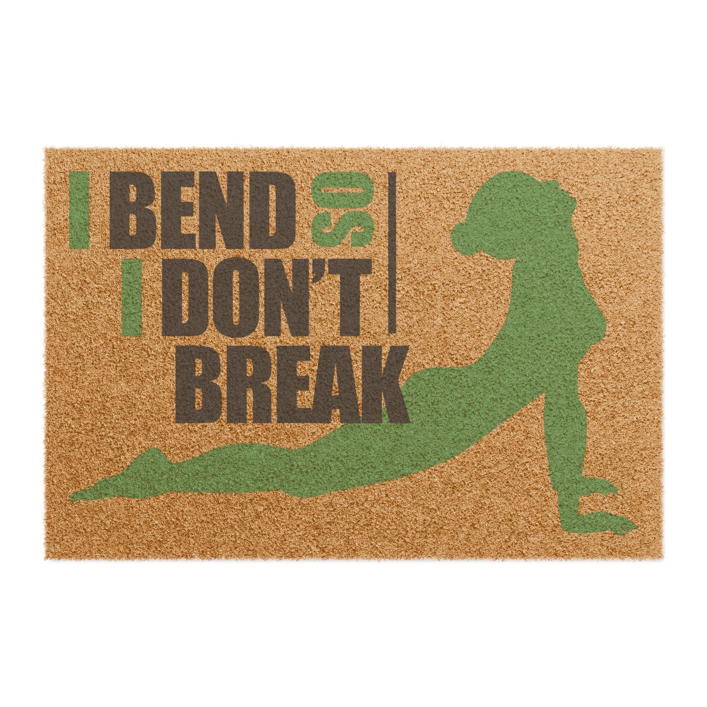 Inspirational Yoga Doormat, I Bend So I Don't Break, Home Decor, Fitness Motivational Mat, Yoga Gifts, Exercise Entry Rug