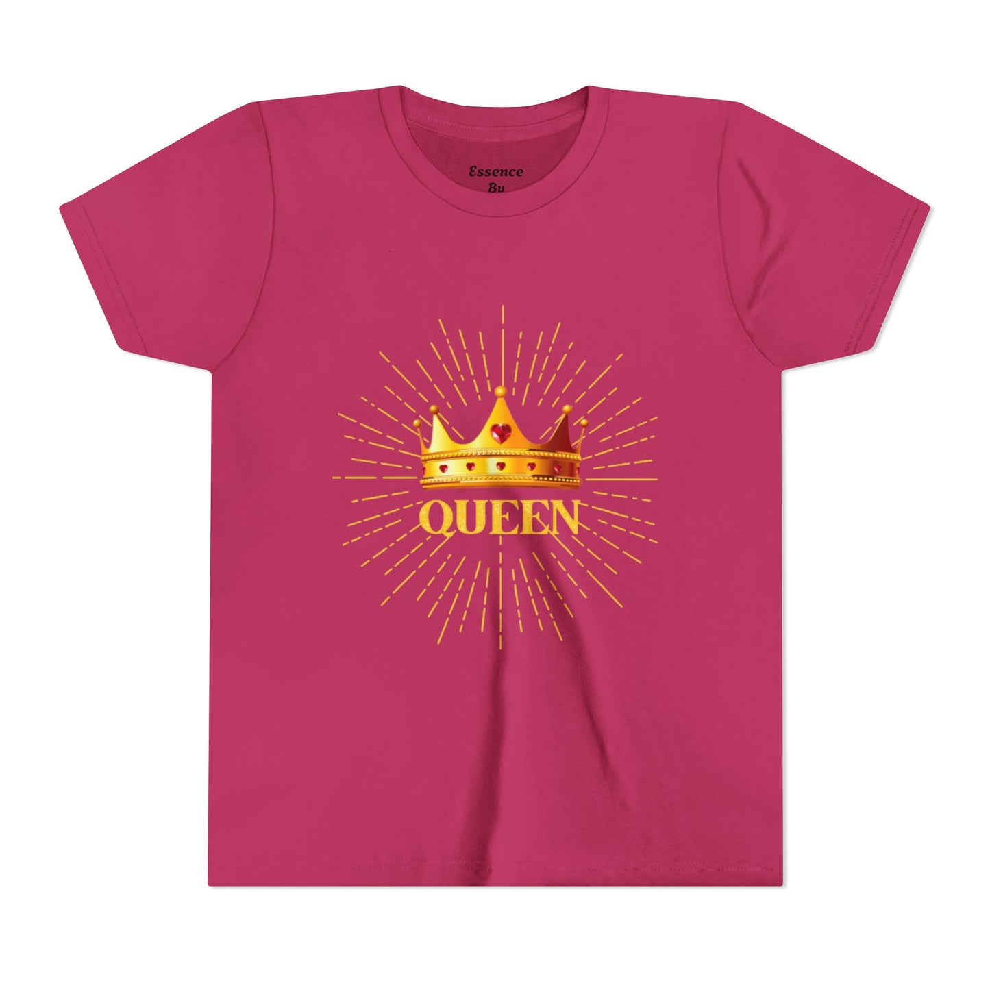 Queen Youth Short Sleeve Tee, Kids Crown Shirt, Birthday Gift for Girls, Cute Casual Wear, Royalty Themed Tee, Celebratory Apparel