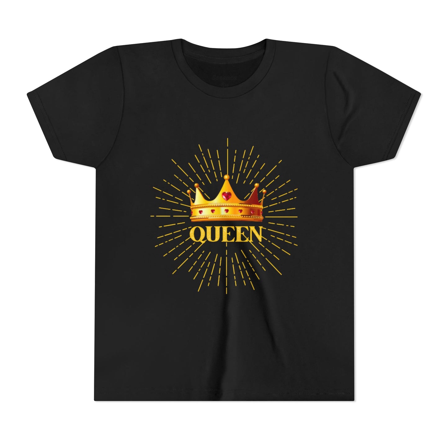 Queen Youth Short Sleeve Tee, Kids Crown Shirt, Birthday Gift for Girls, Cute Casual Wear, Royalty Themed Tee, Celebratory Apparel