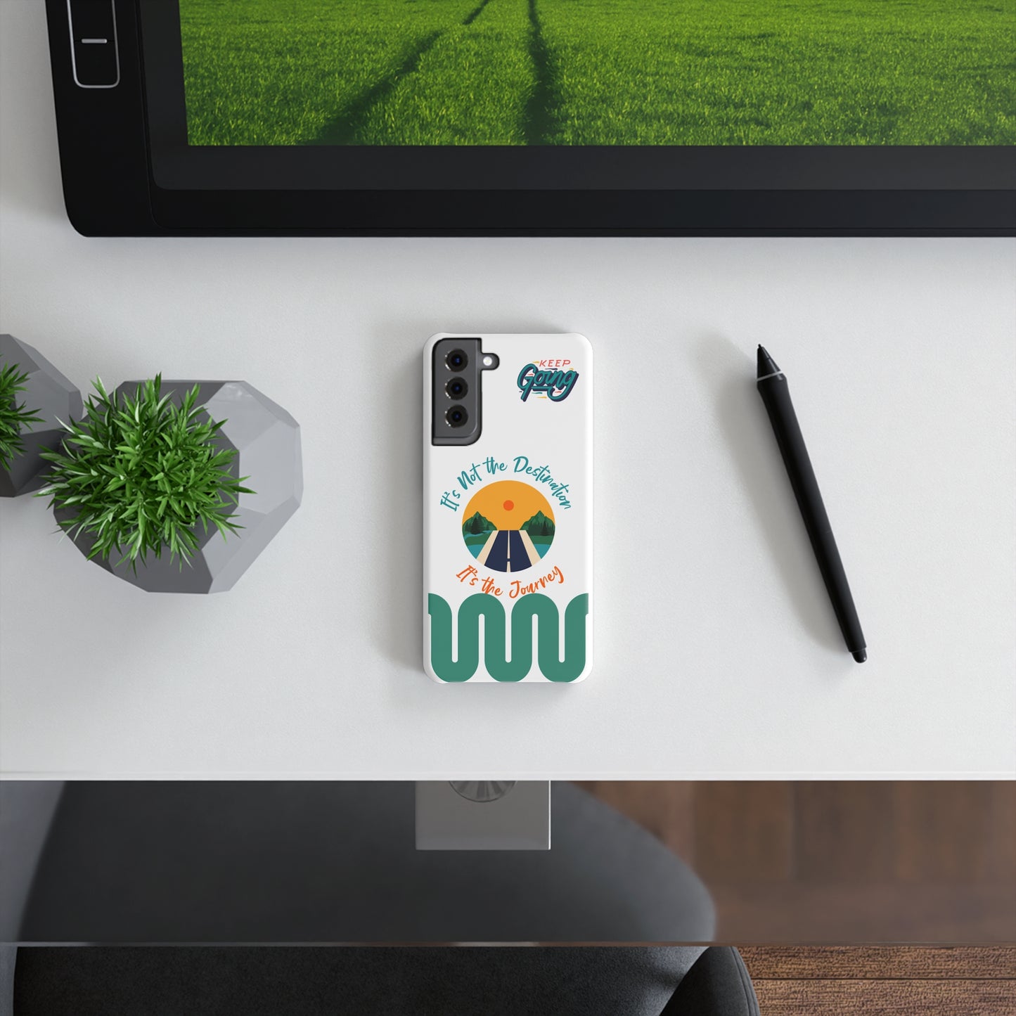 Inspirational Phone Case, Slim Snap Case with Motivational Design, Keep Going Case, Gift for Travelers, Journey Reminder Case