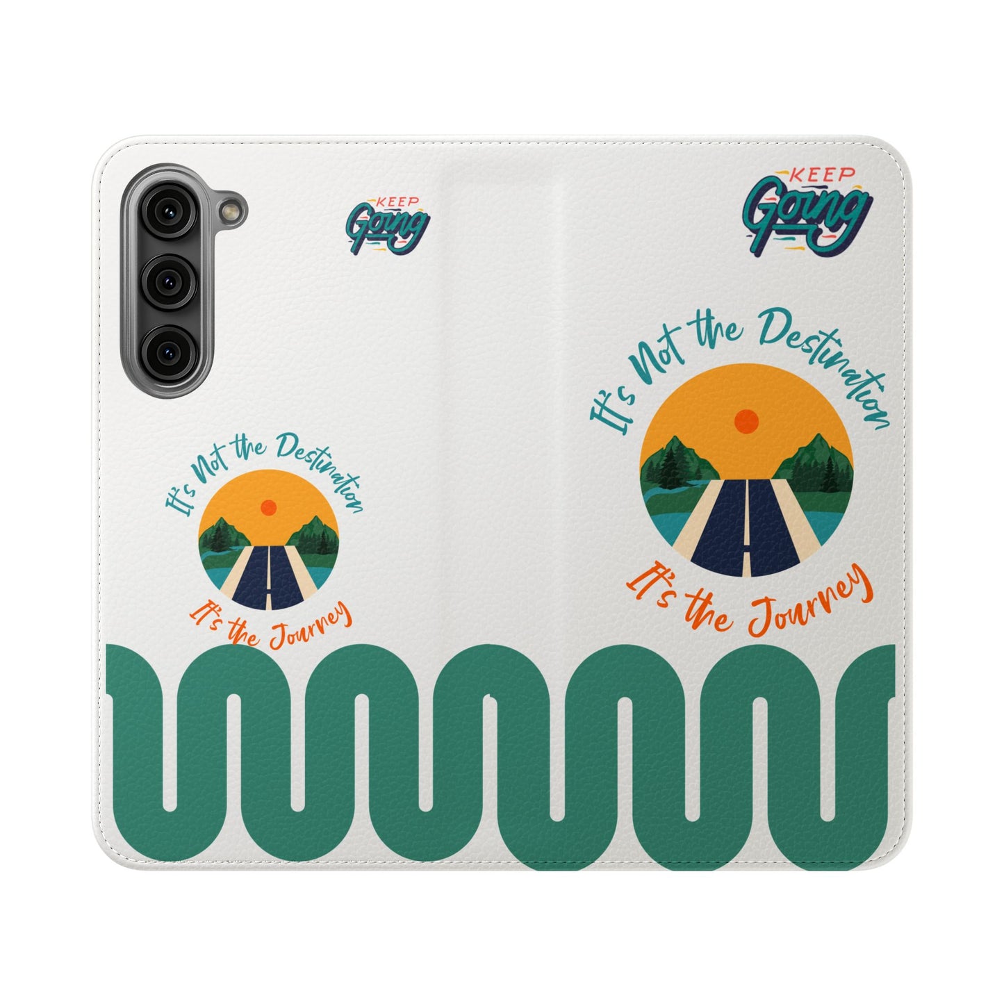Inspirational Phone Flip Cases - Keep Going: Travel Lovers, Motivational Gifts, Phone Accessories, Road Trip Essentials, Adventure Gear