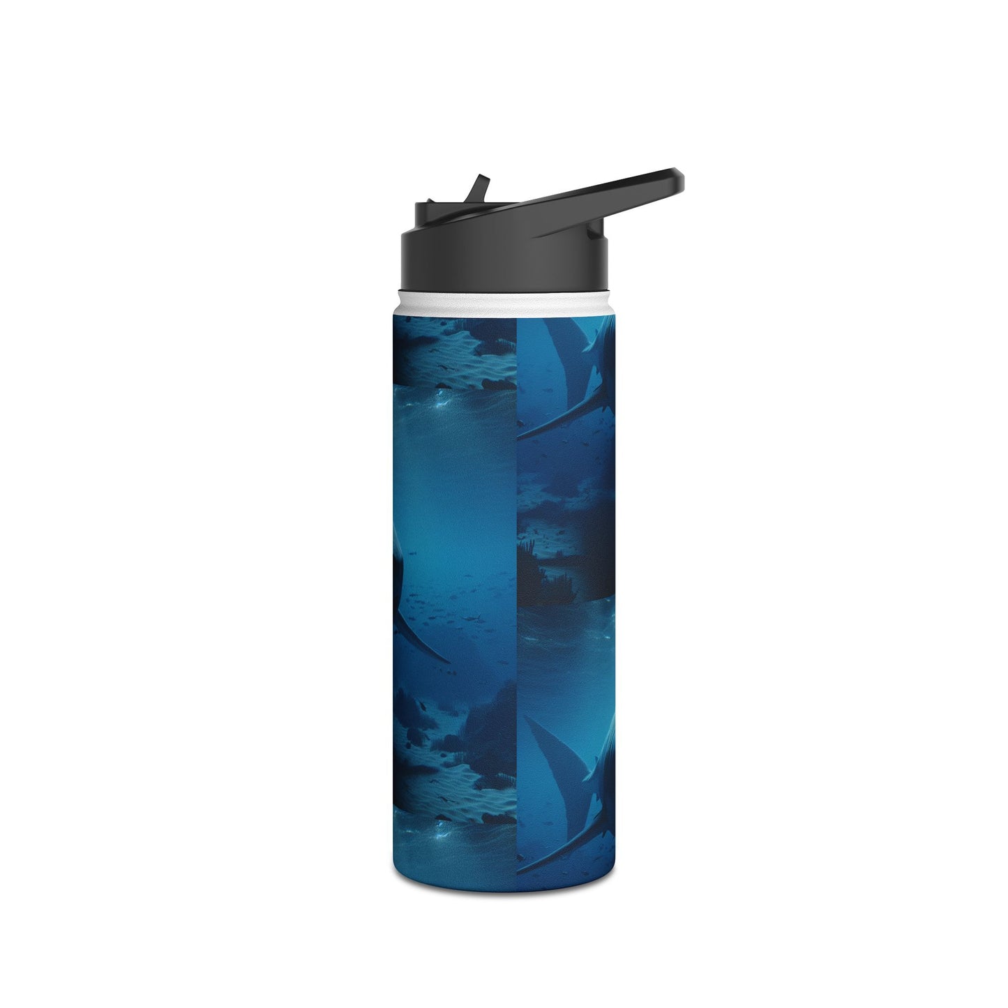 Ocean Adventure Water Bottle, Shark Design, Travel Mug, Eco-Friendly Drinkware, Beach Gift, Wildlife Lover's Bottle