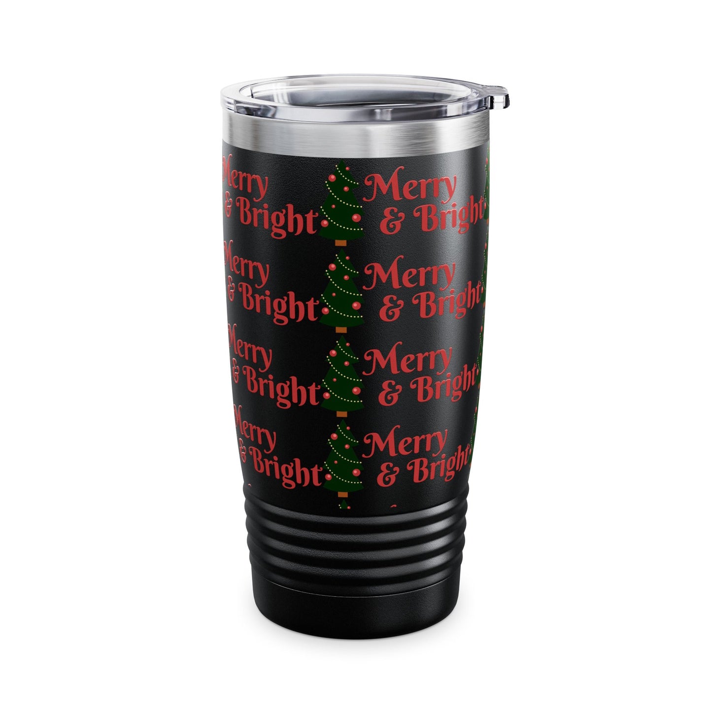 Merry & Bright Holiday Tumbler | 20oz Travel Mug, Christmas Gift, Seasonal Drinkware, Reusable Cup, Festive Party Beverage