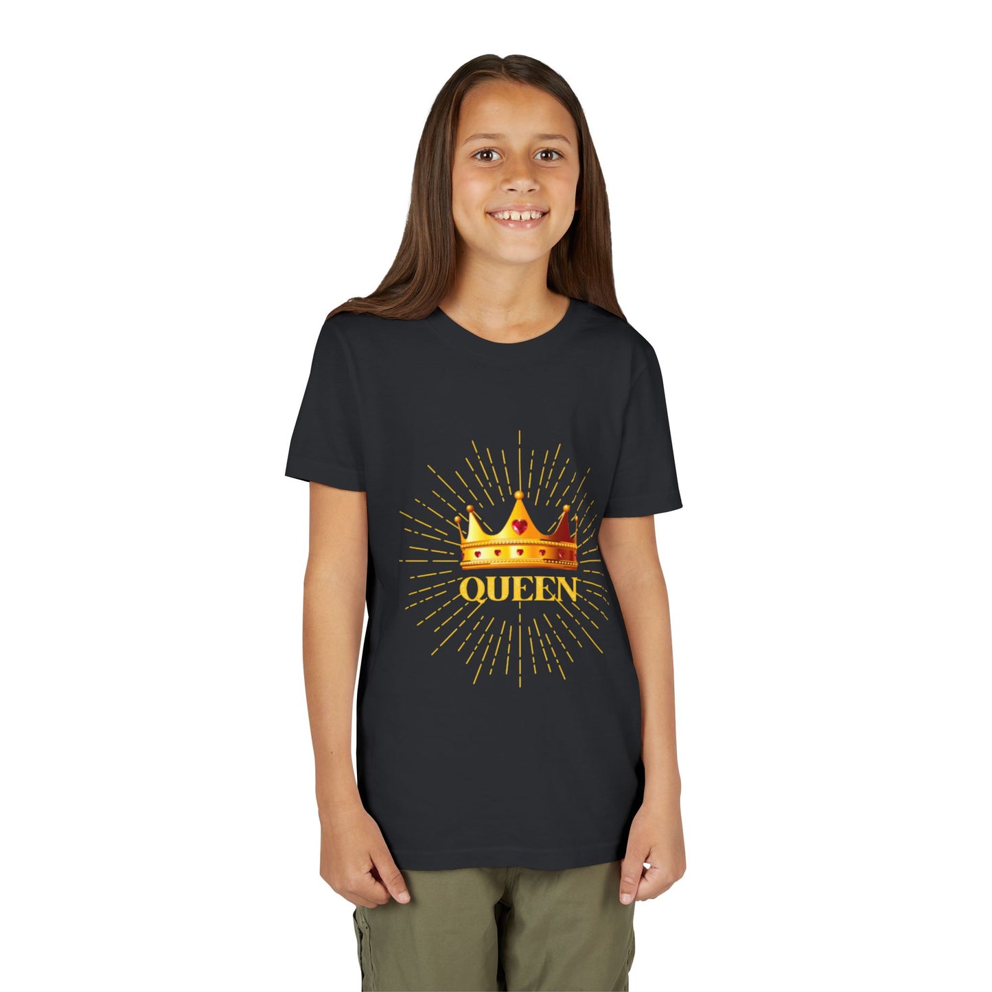 Queen Youth Short Sleeve Tee, Kids Crown Shirt, Birthday Gift for Girls, Cute Casual Wear, Royalty Themed Tee, Celebratory Apparel