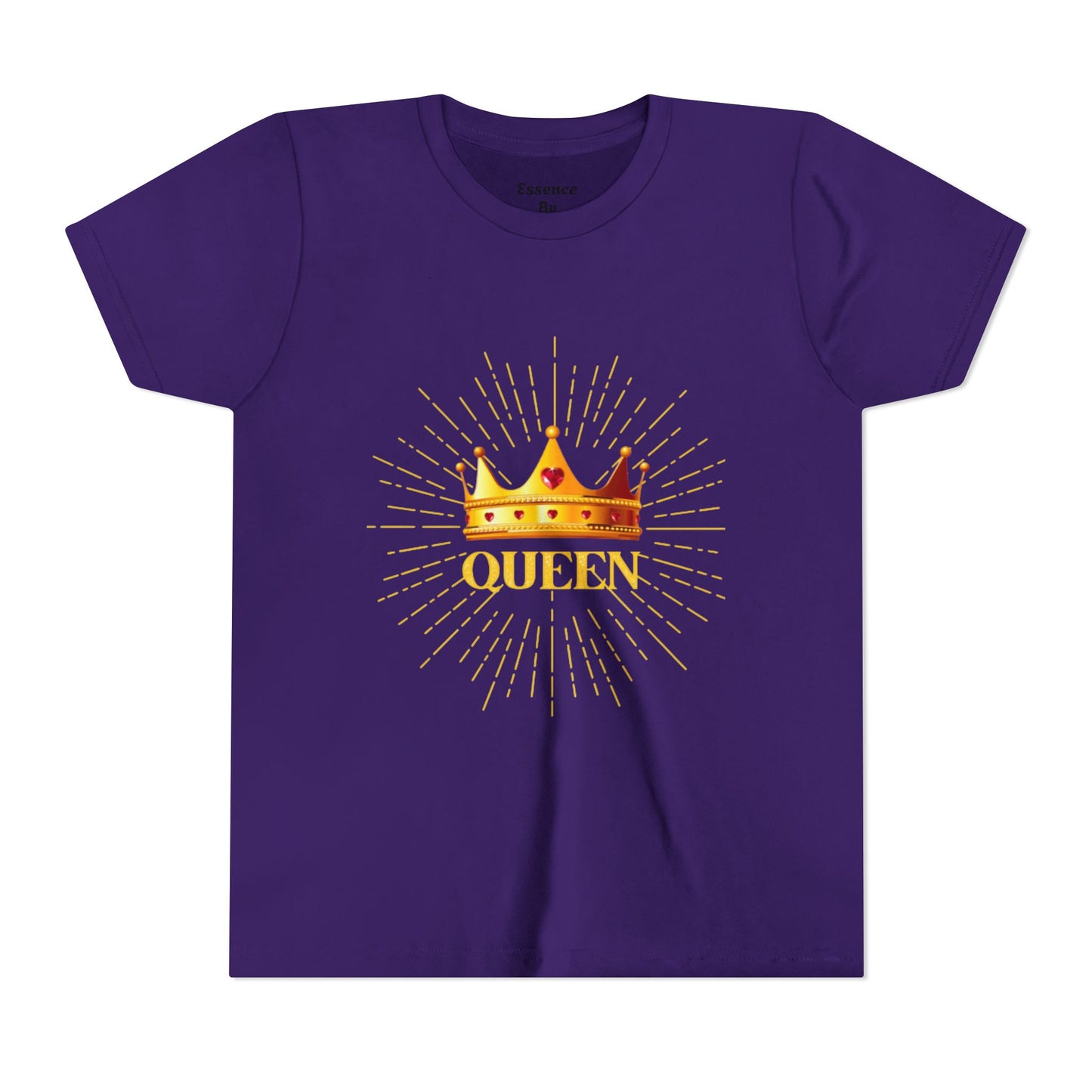 Queen Youth Short Sleeve Tee, Kids Crown Shirt, Birthday Gift for Girls, Cute Casual Wear, Royalty Themed Tee, Celebratory Apparel