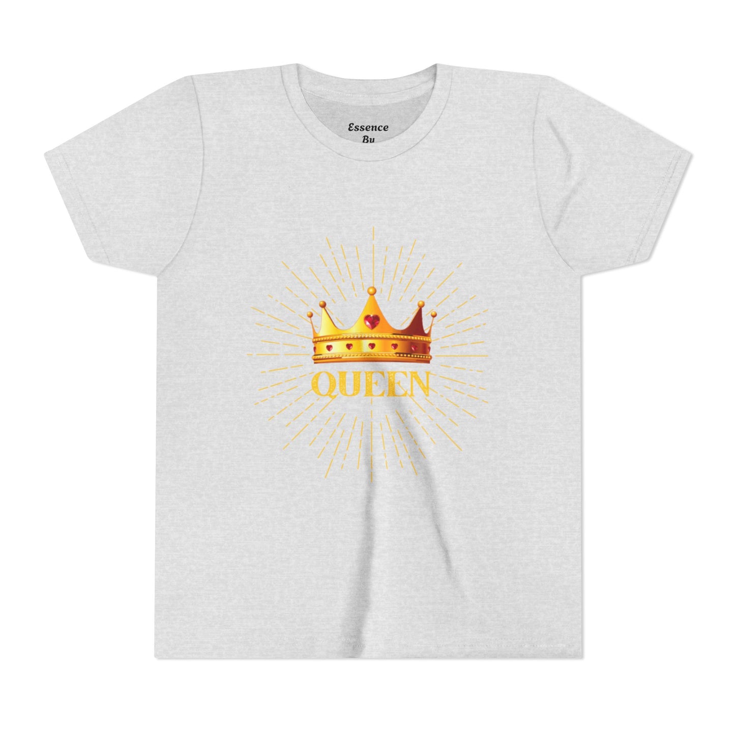 Queen Youth Short Sleeve Tee, Kids Crown Shirt, Birthday Gift for Girls, Cute Casual Wear, Royalty Themed Tee, Celebratory Apparel