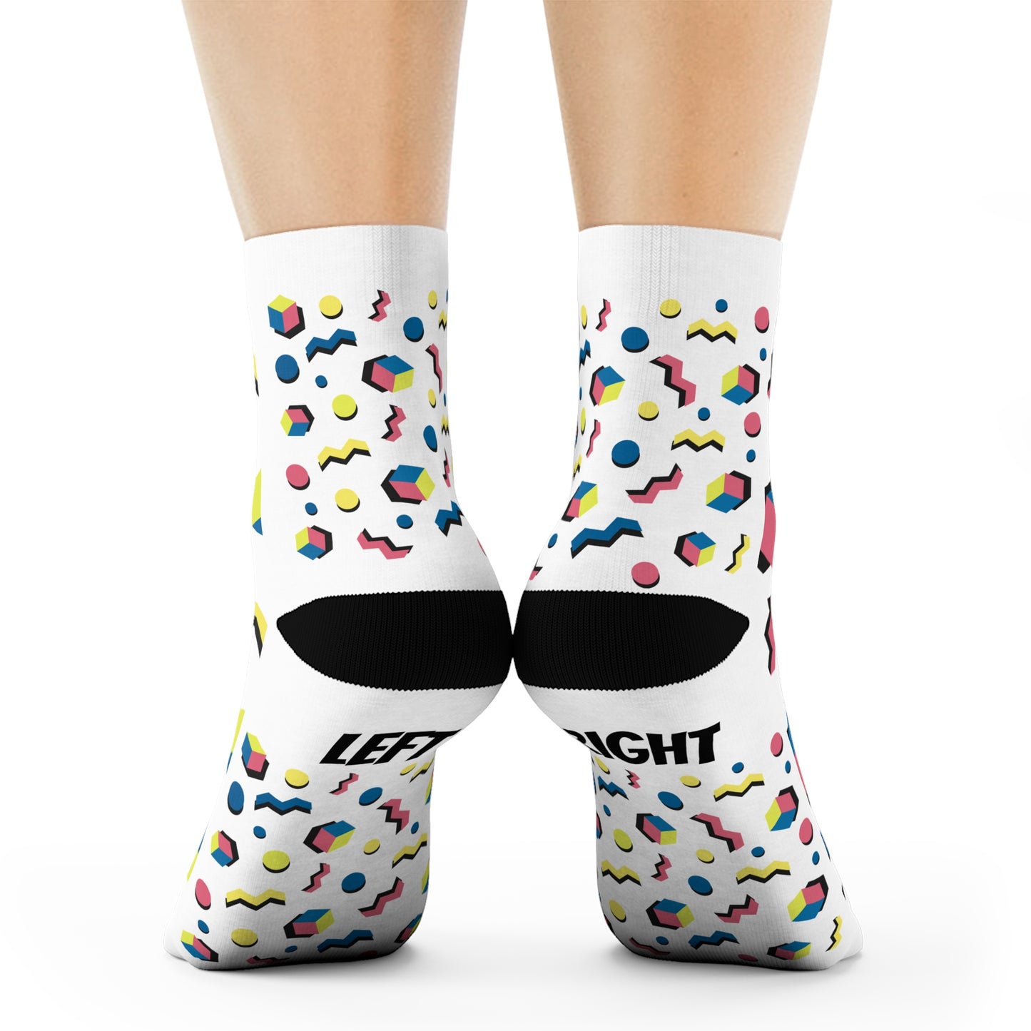 Colorful Geometric Crew Socks, Funky Socks for Casual Wear, Gifts for Her, Trendy Stocking Stuffers, Fun Fashion Accessory