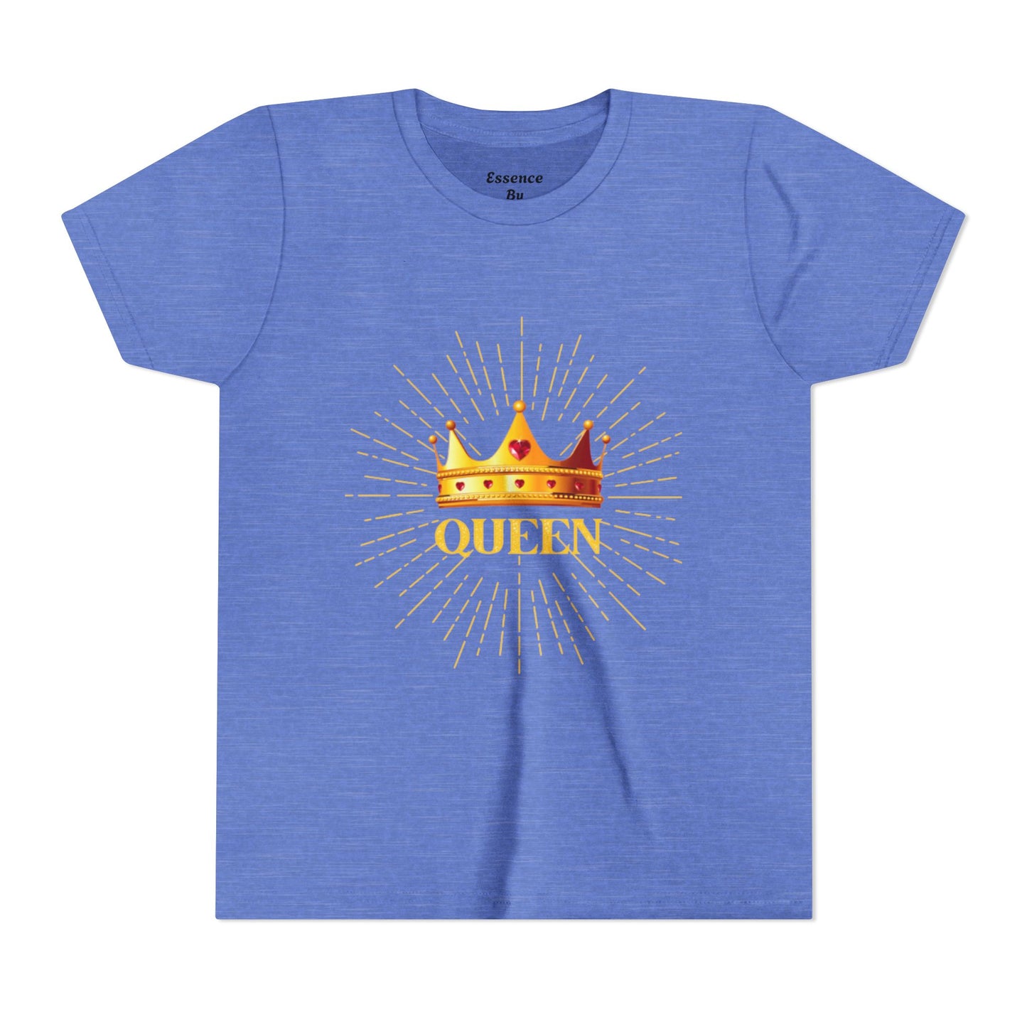 Queen Youth Short Sleeve Tee, Kids Crown Shirt, Birthday Gift for Girls, Cute Casual Wear, Royalty Themed Tee, Celebratory Apparel