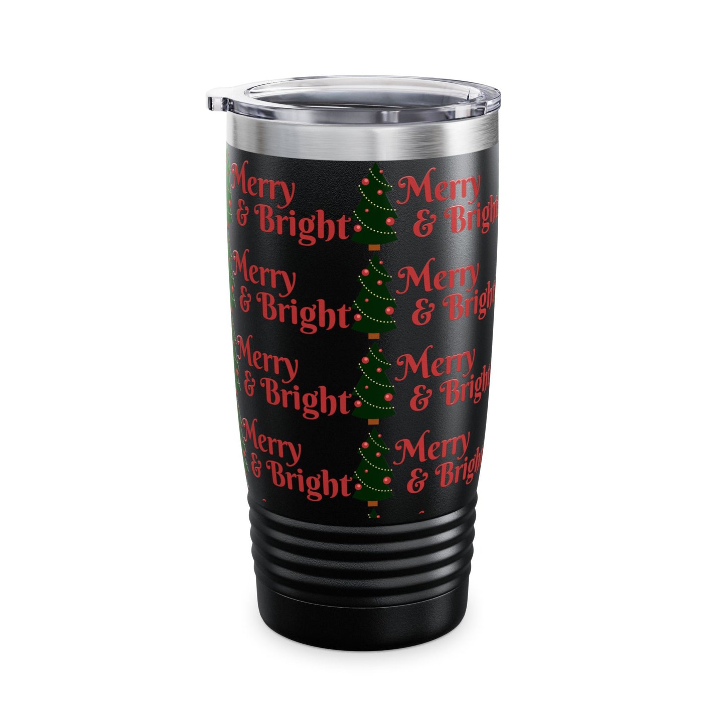 Merry & Bright Holiday Tumbler | 20oz Travel Mug, Christmas Gift, Seasonal Drinkware, Reusable Cup, Festive Party Beverage