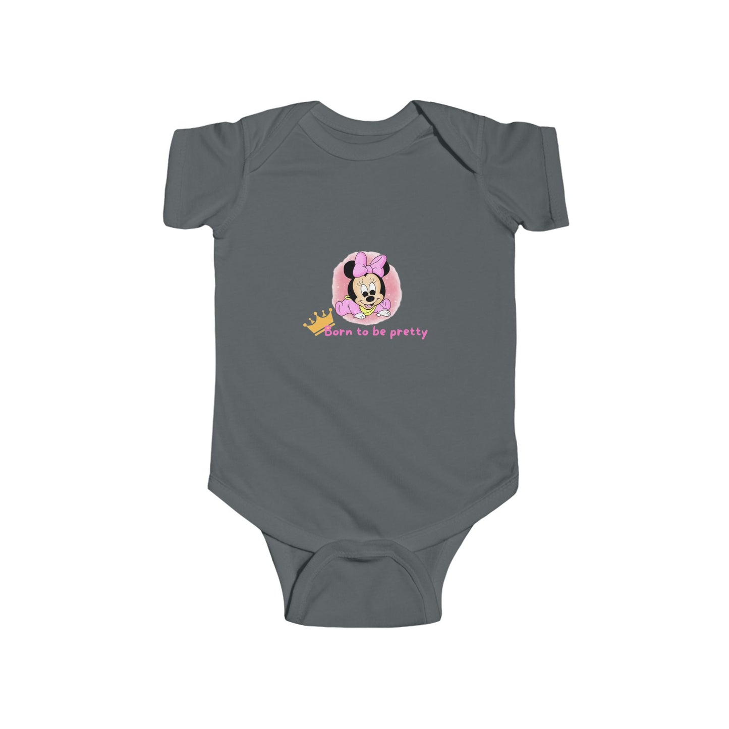 Cute Minnie Mouse Baby Bodysuit - "Born to be pretty" Infant Outfit