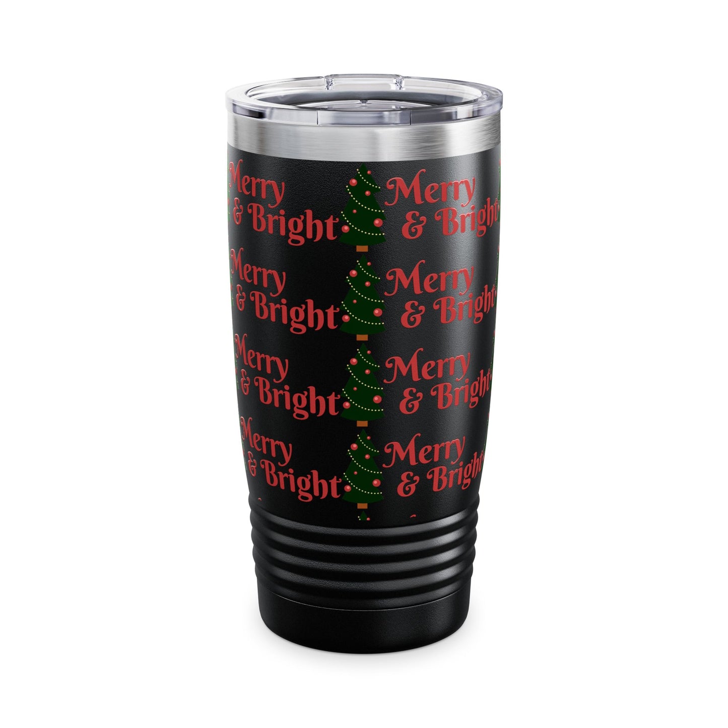 Merry & Bright Holiday Tumbler | 20oz Travel Mug, Christmas Gift, Seasonal Drinkware, Reusable Cup, Festive Party Beverage