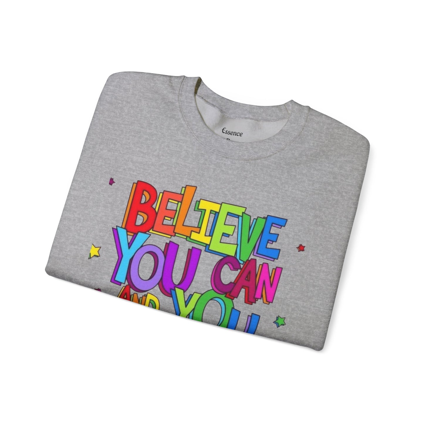 Colorful Motivational Crewneck Sweatshirt, Cozy Unisex Sweater, Inspiration Gift, Uplifting Apparel, Everyday Wear, Positive Vibes