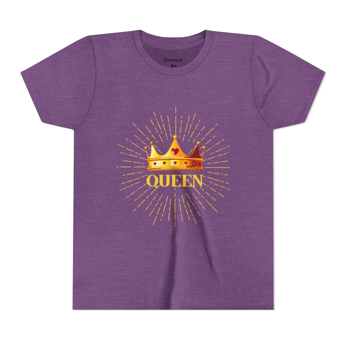 Queen Youth Short Sleeve Tee, Kids Crown Shirt, Birthday Gift for Girls, Cute Casual Wear, Royalty Themed Tee, Celebratory Apparel