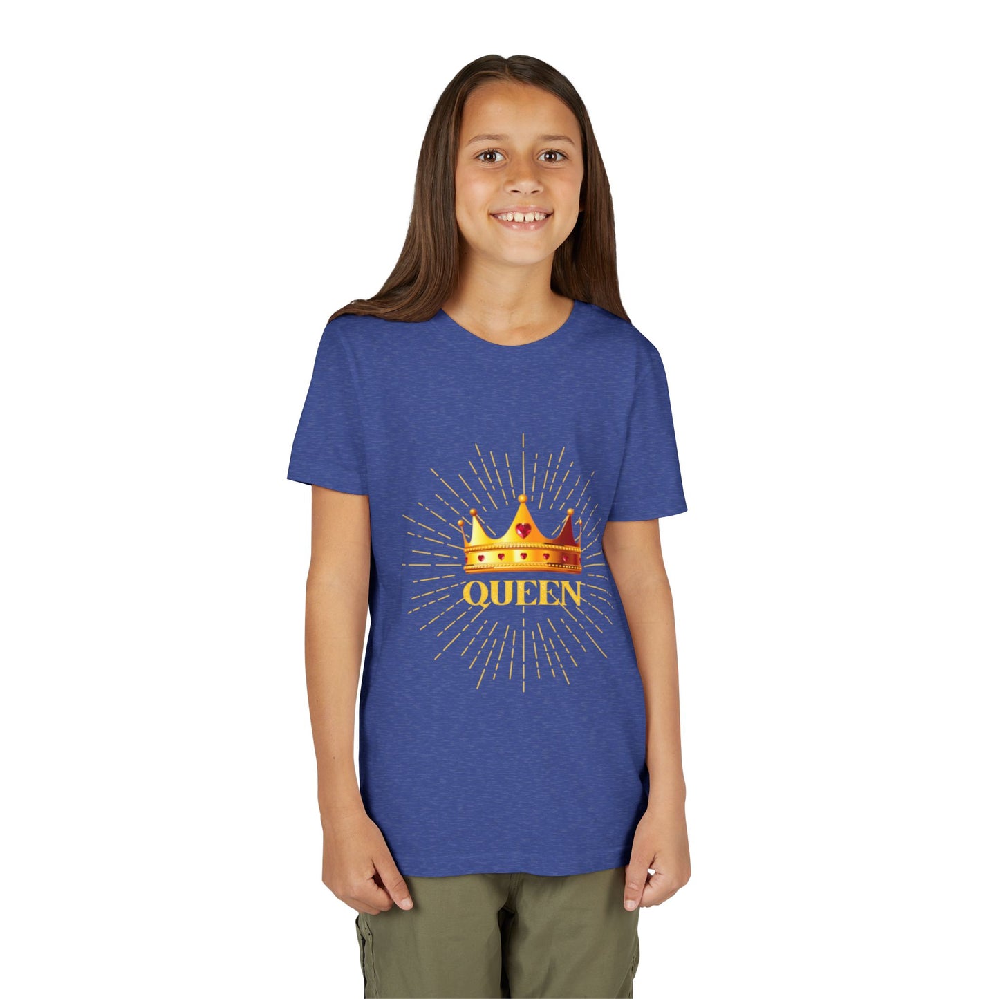 Queen Youth Short Sleeve Tee, Kids Crown Shirt, Birthday Gift for Girls, Cute Casual Wear, Royalty Themed Tee, Celebratory Apparel