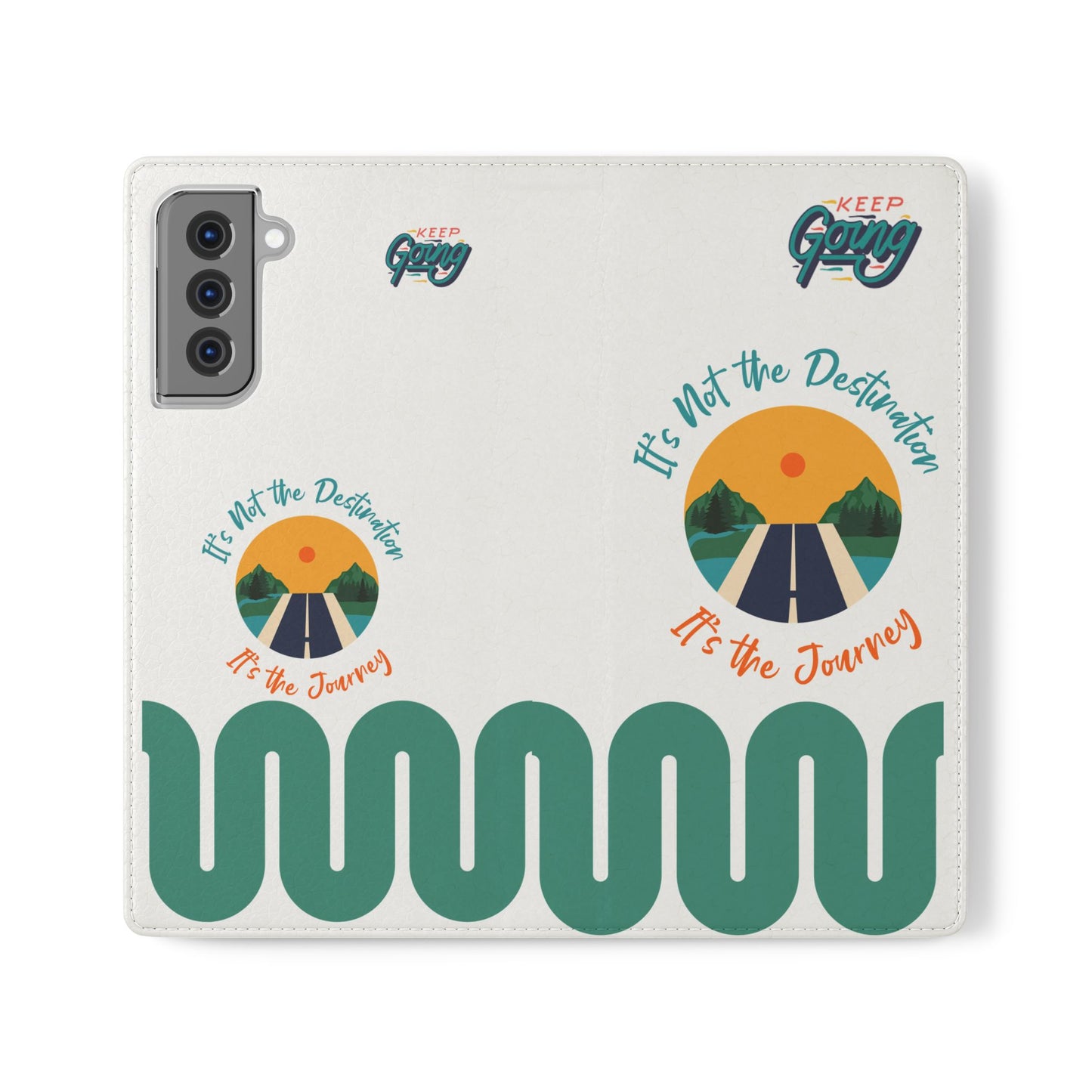 Inspirational Phone Flip Cases - Keep Going: Travel Lovers, Motivational Gifts, Phone Accessories, Road Trip Essentials, Adventure Gear