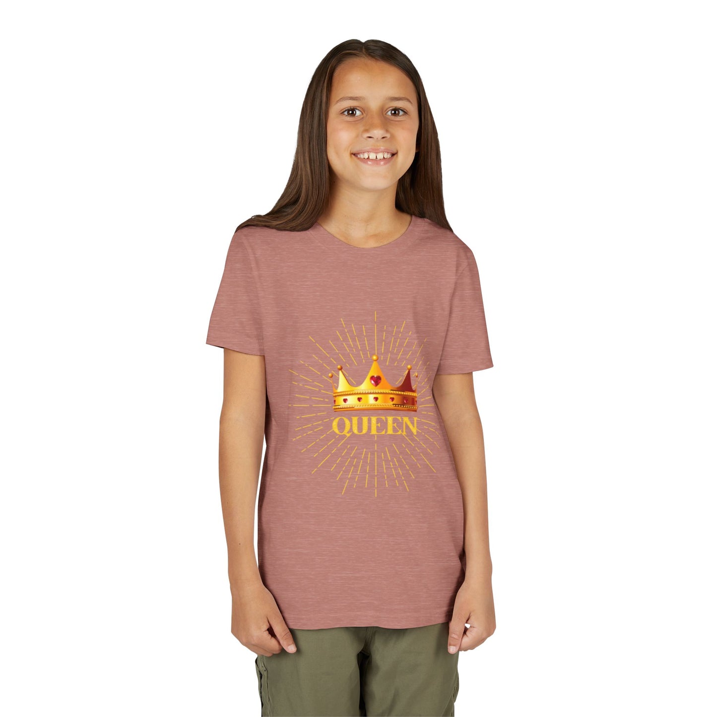 Queen Youth Short Sleeve Tee, Kids Crown Shirt, Birthday Gift for Girls, Cute Casual Wear, Royalty Themed Tee, Celebratory Apparel