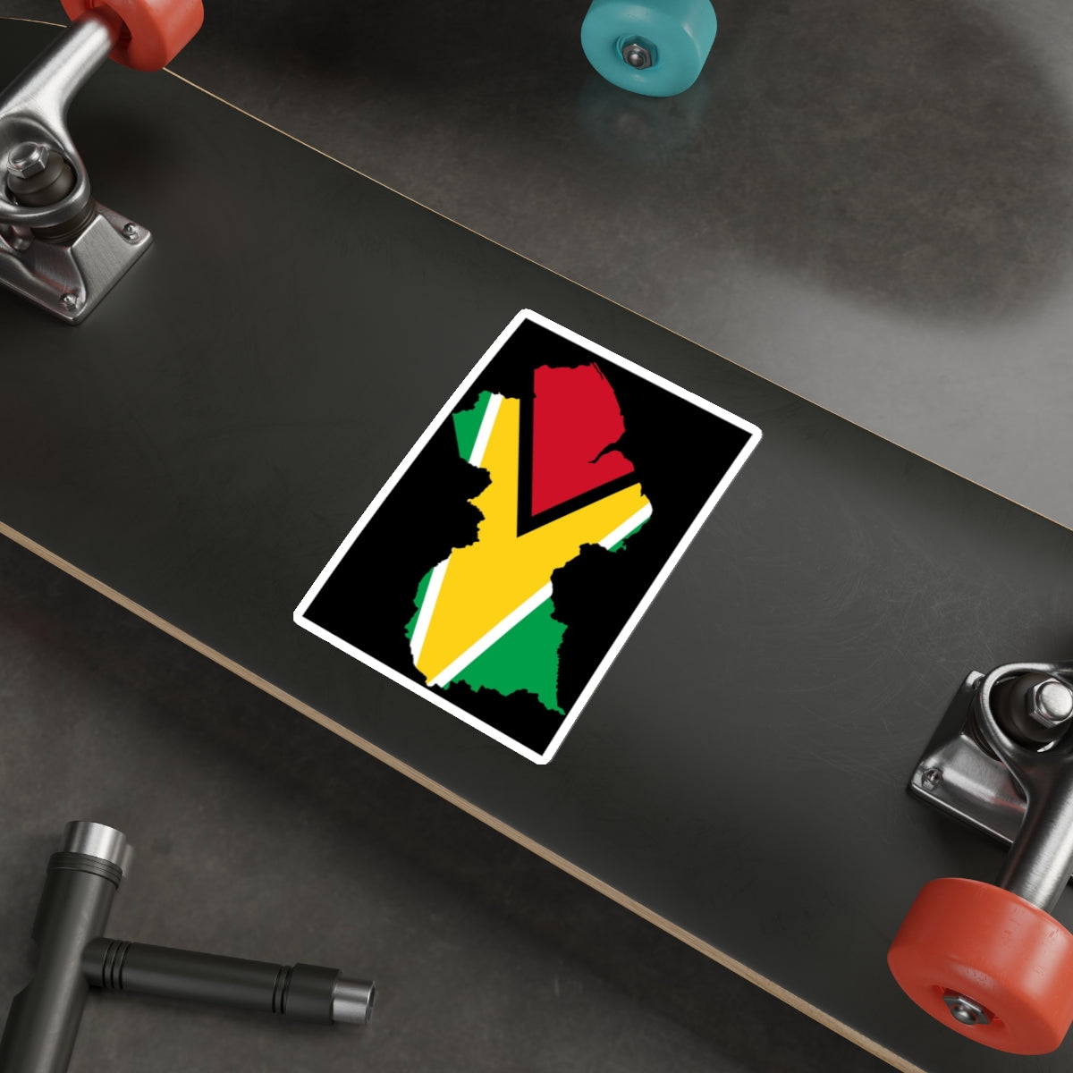 Vibrant Guyana Map Die-Cut Stickers, Travel Decals, Laptop Stickers, Gift for Travelers, Decorative Planner Stickers