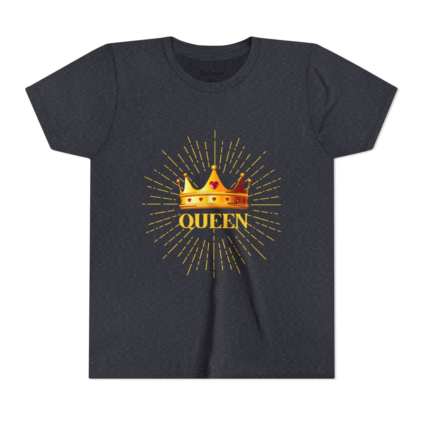 Queen Youth Short Sleeve Tee, Kids Crown Shirt, Birthday Gift for Girls, Cute Casual Wear, Royalty Themed Tee, Celebratory Apparel