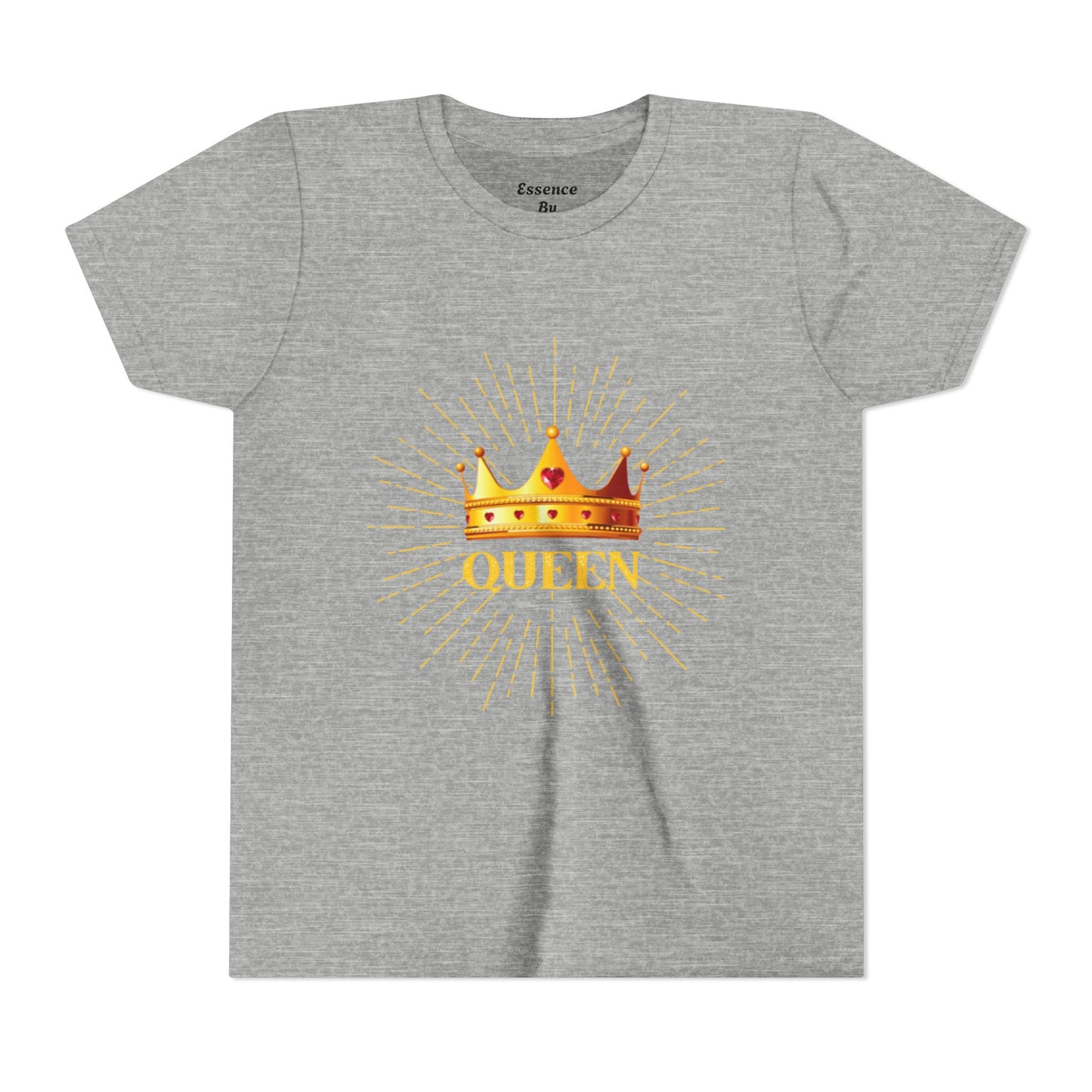 Queen Youth Short Sleeve Tee, Kids Crown Shirt, Birthday Gift for Girls, Cute Casual Wear, Royalty Themed Tee, Celebratory Apparel