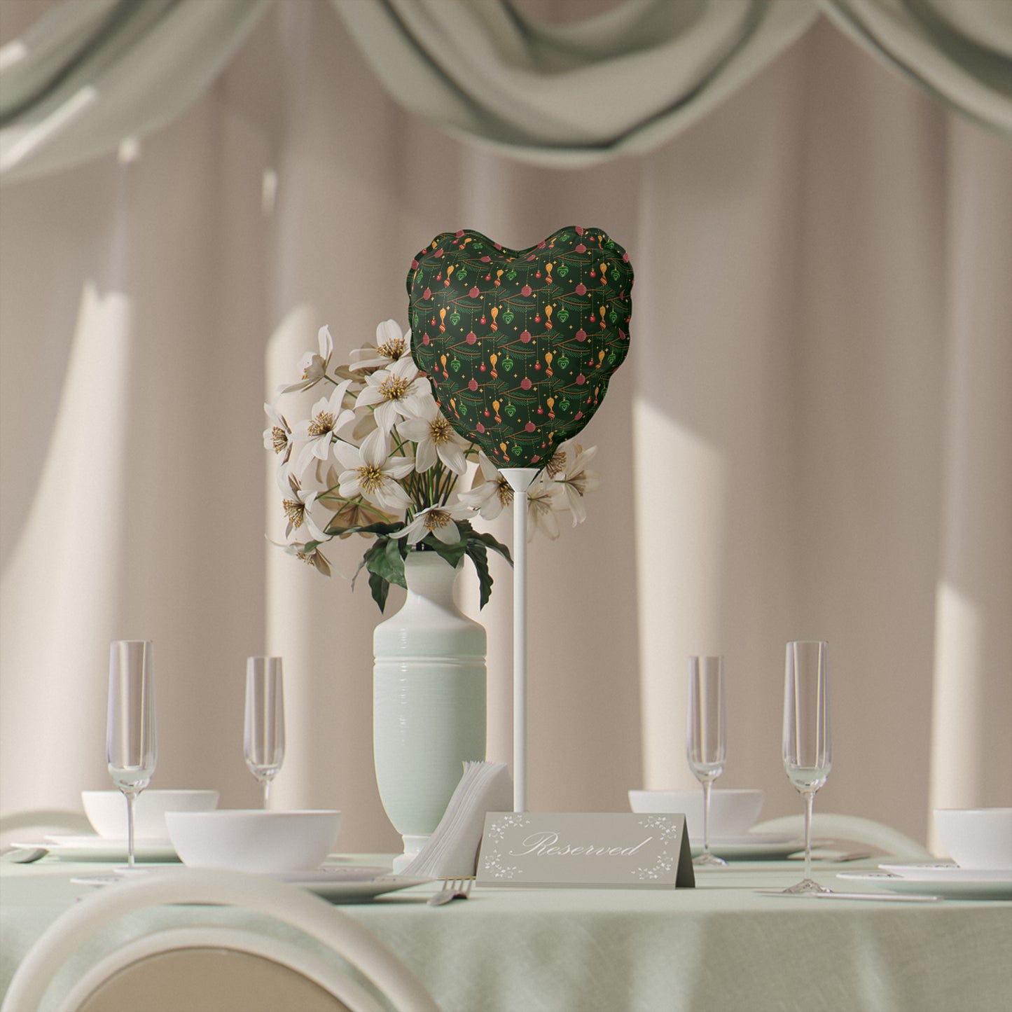 Christmas Print Balloons (Round and Heart-shaped) 6" Decorations