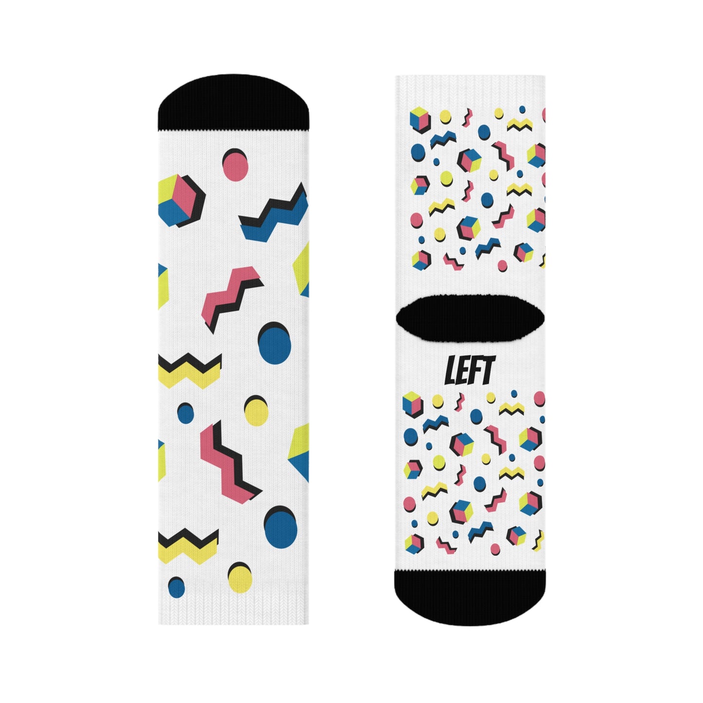 Colorful Geometric Crew Socks, Funky Socks for Casual Wear, Gifts for Her, Trendy Stocking Stuffers, Fun Fashion Accessory