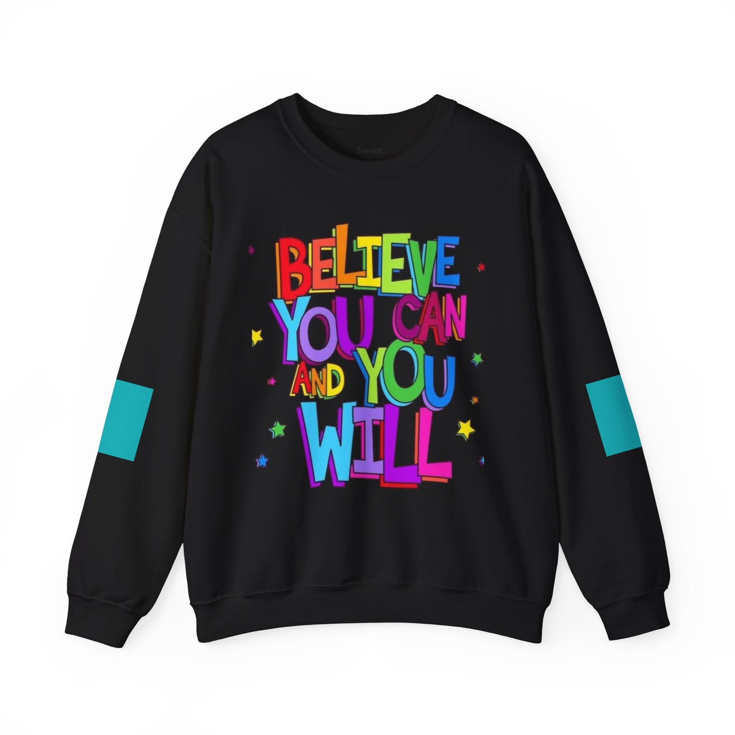 Colorful Motivational Crewneck Sweatshirt, Cozy Unisex Sweater, Inspiration Gift, Uplifting Apparel, Everyday Wear, Positive Vibes