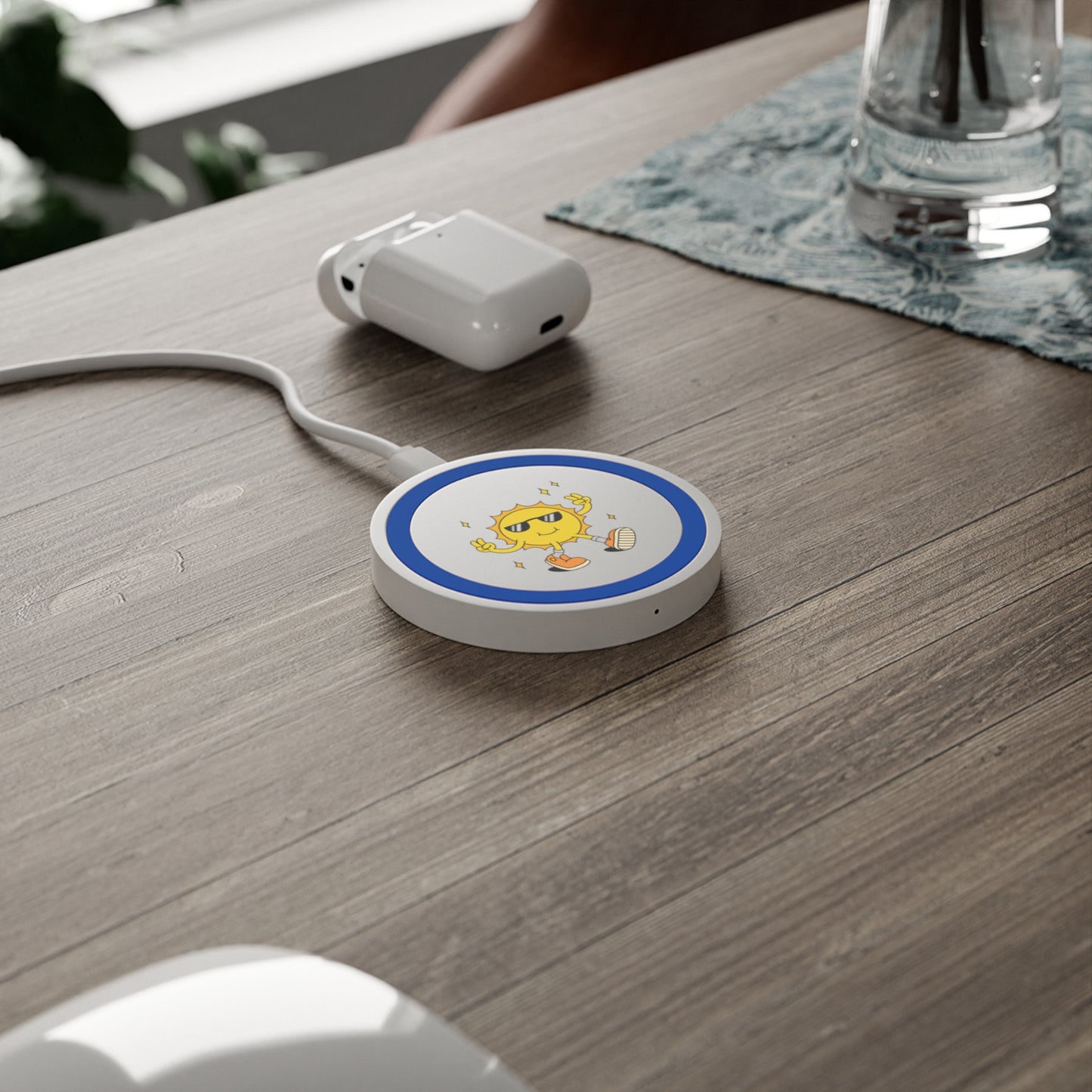 Sunny Vibe Wireless Charging Pad, Cute Sun Charger, Gifts for Tech Lovers, Desk Accessories, Eco-Friendly Phone Charger