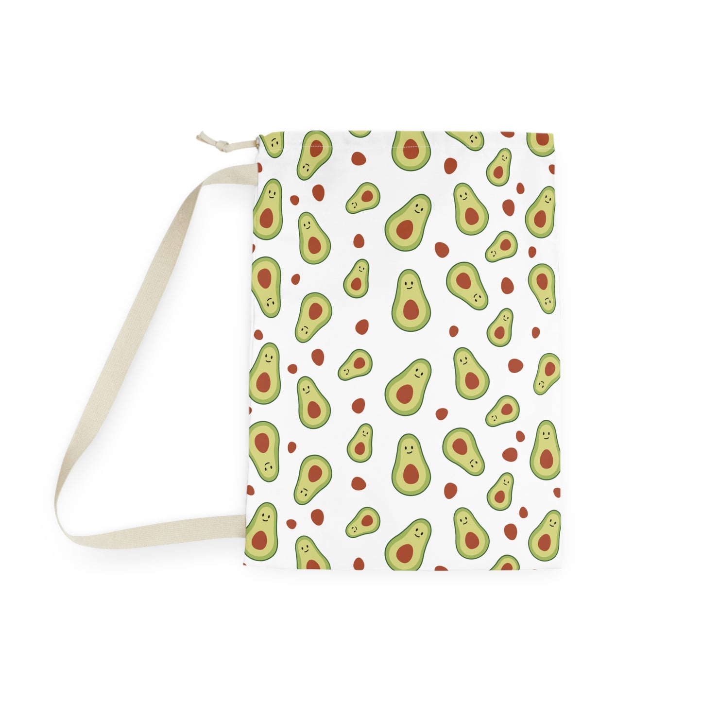 Avocado Print Laundry Bag, Fun Storage, Cute Gift for Food Lovers, College Dorm Essentials, Eco-Friendly Laundry Organizer