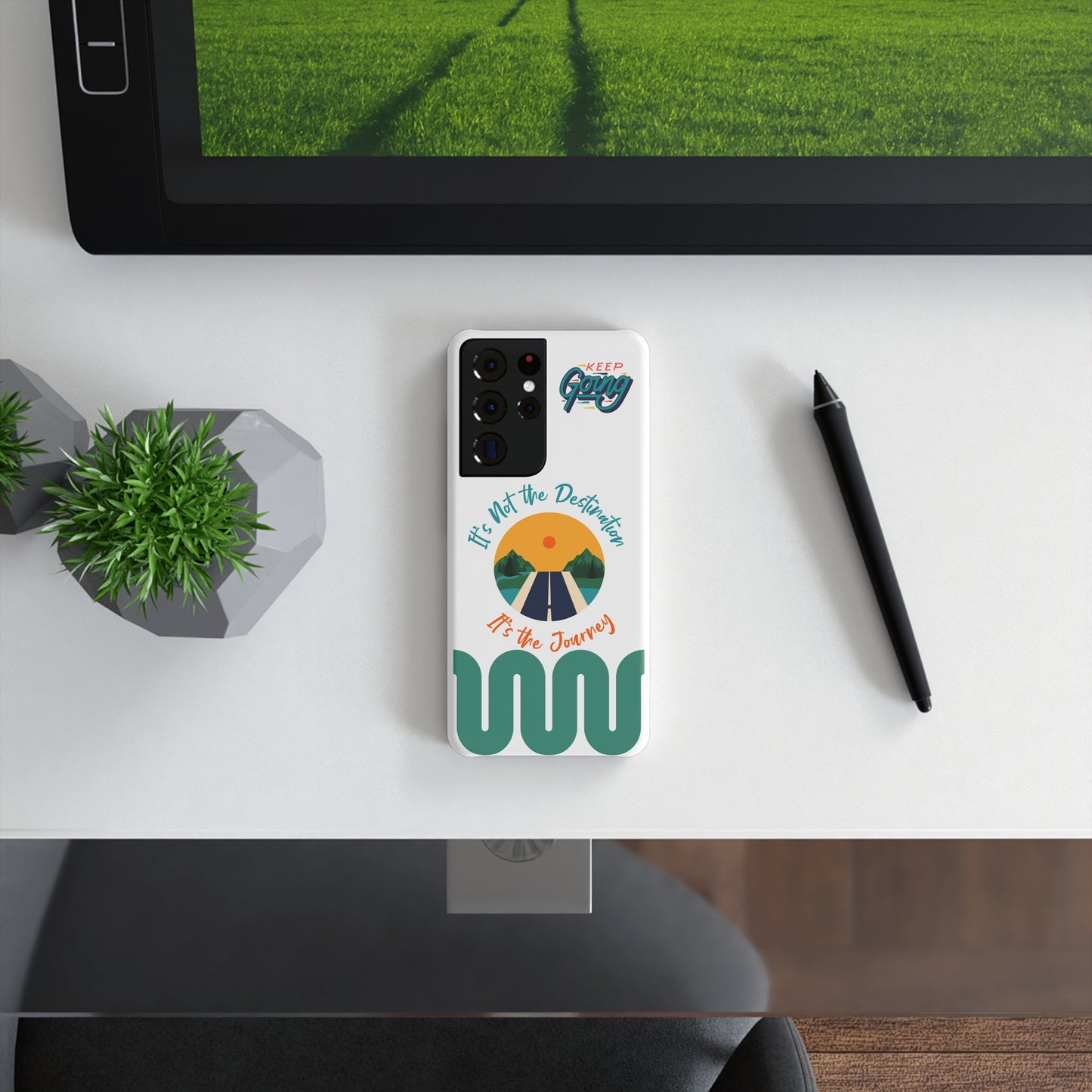 Inspirational Phone Case, Slim Snap Case with Motivational Design, Keep Going Case, Gift for Travelers, Journey Reminder Case
