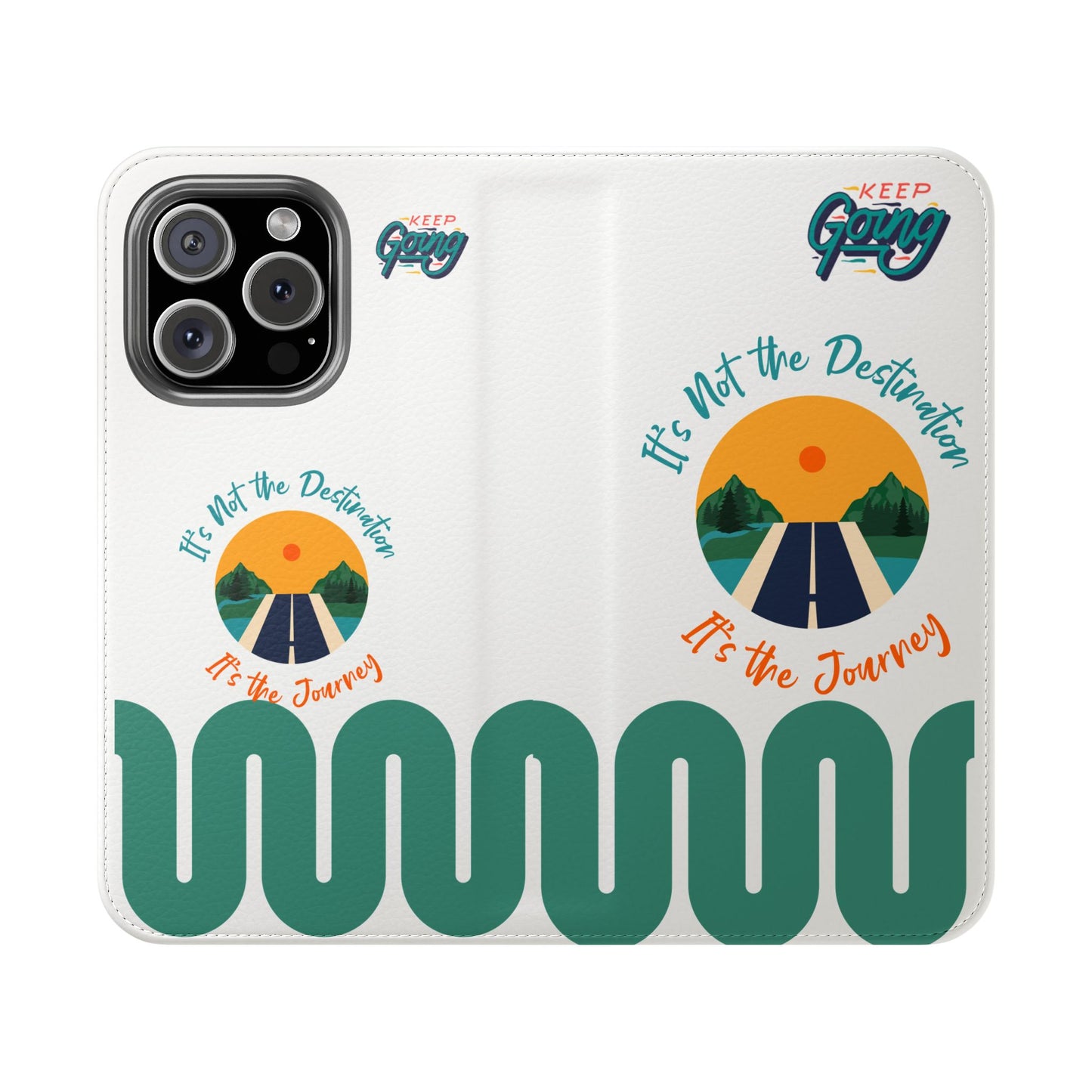 Inspirational Phone Flip Cases - Keep Going: Travel Lovers, Motivational Gifts, Phone Accessories, Road Trip Essentials, Adventure Gear