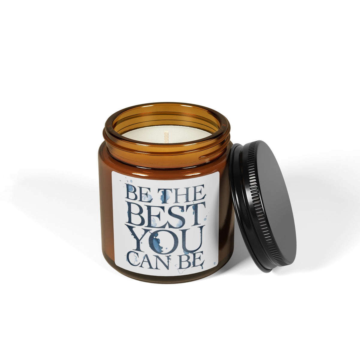 Inspirational Soy Candle — “Be The Best You Can Be” Amber Jar