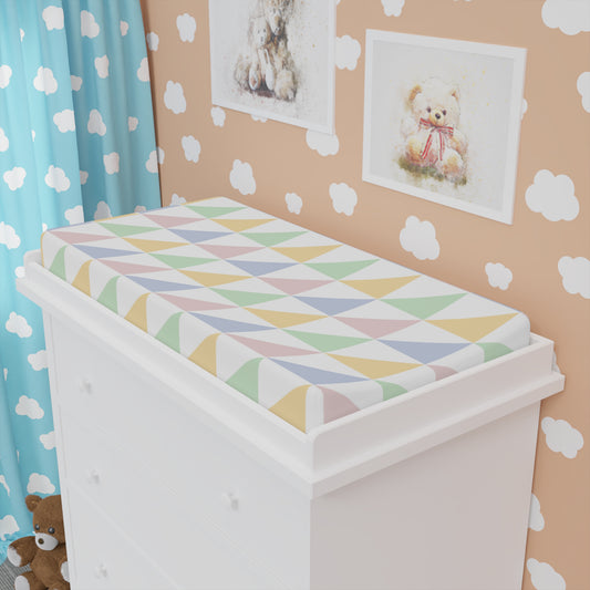 Colorful Geometric Baby Changing Pad Cover, Nursery Gift, Baby Shower Decor, Modern Baby Bedding, Gender Neutral Baby Essentials
